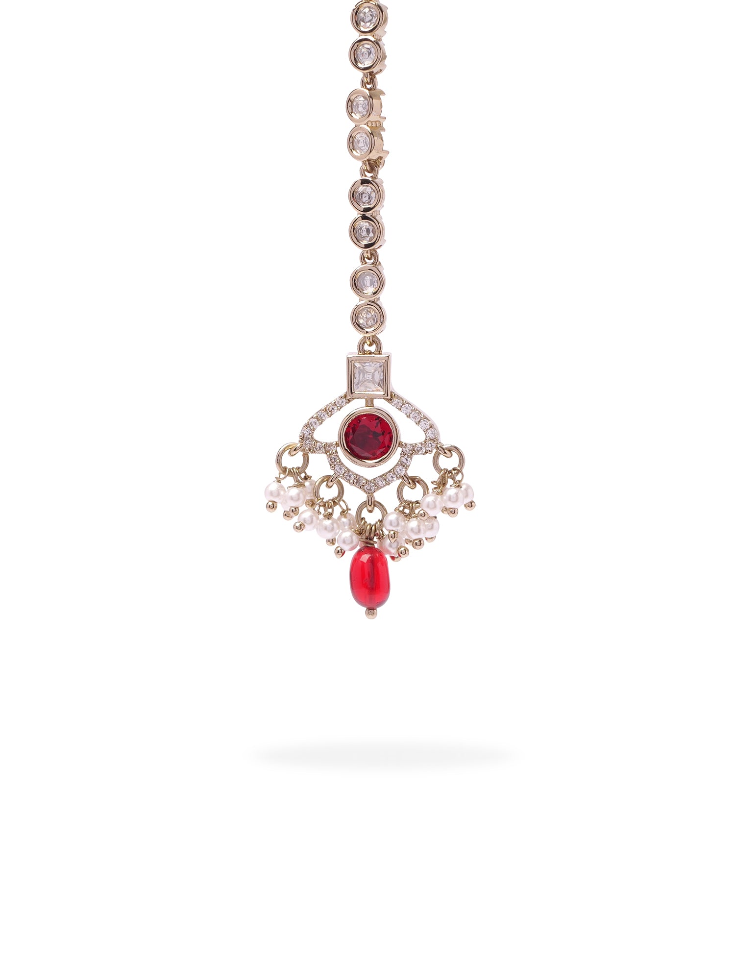 Supriya Kundan Necklace Set in Maroon