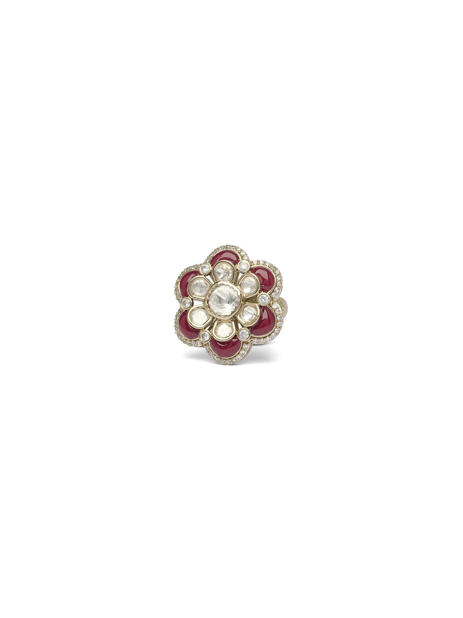 Surangi Kundan Ring in Ruby