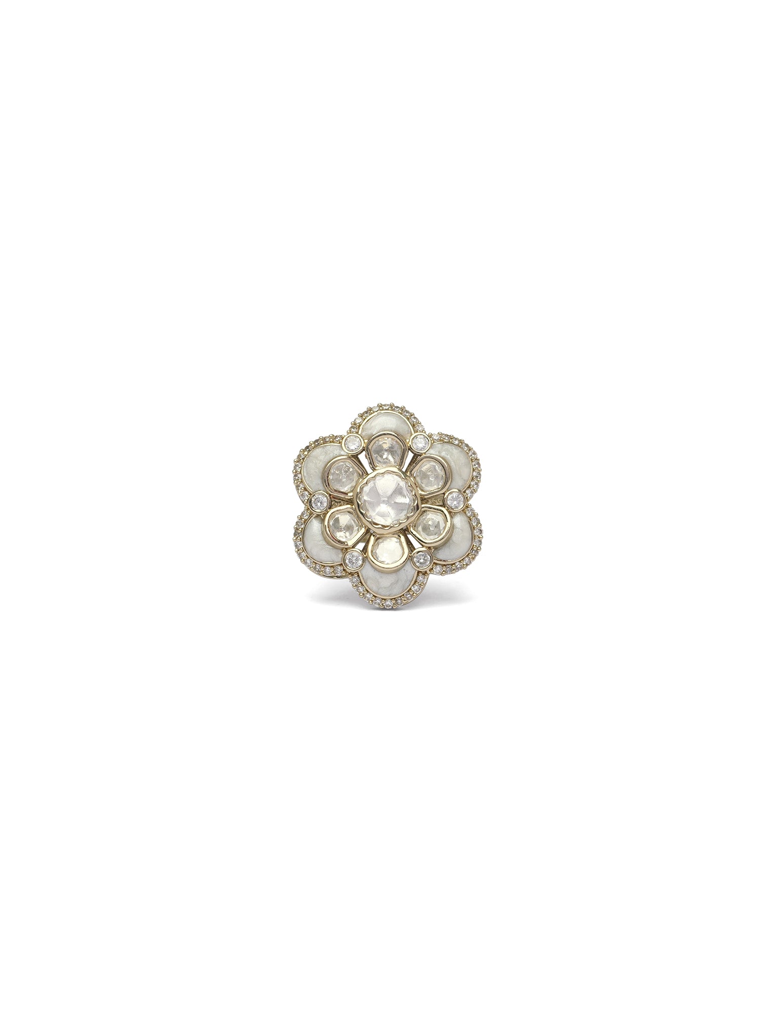 Surangi Kundan Ring in White