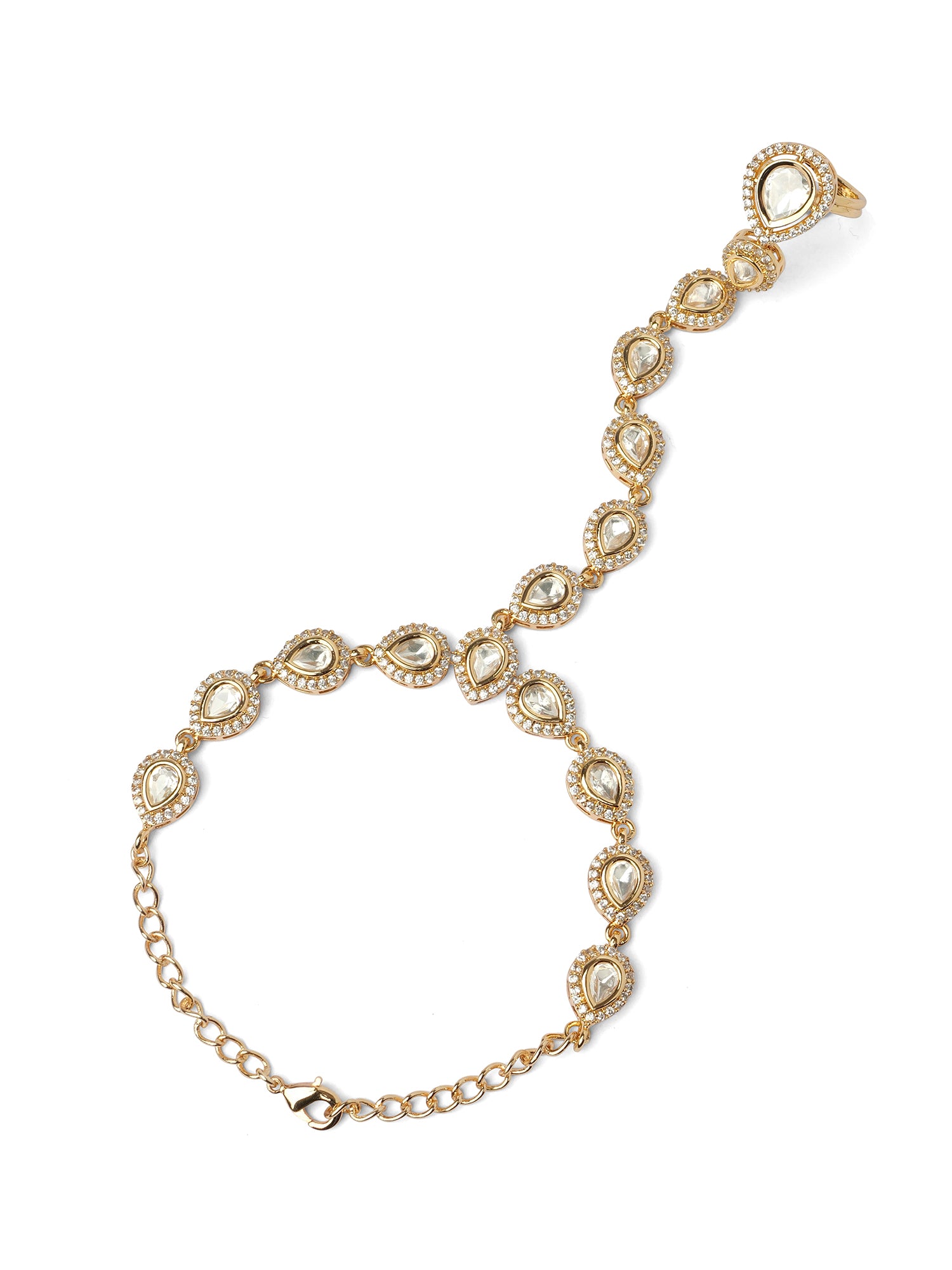 Suryani Kundan Hand Chain in White