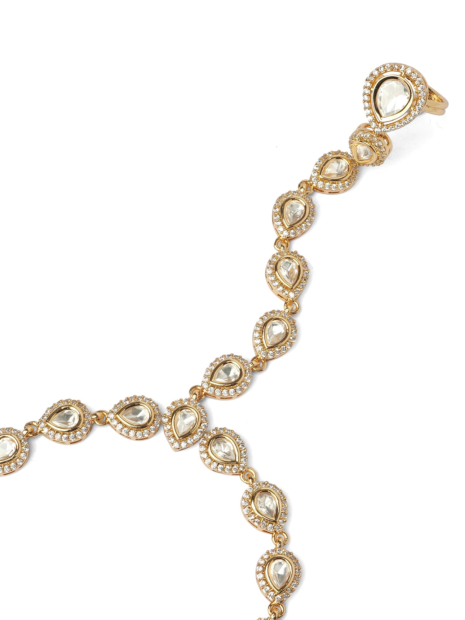 Suryani Kundan Hand Chain in White