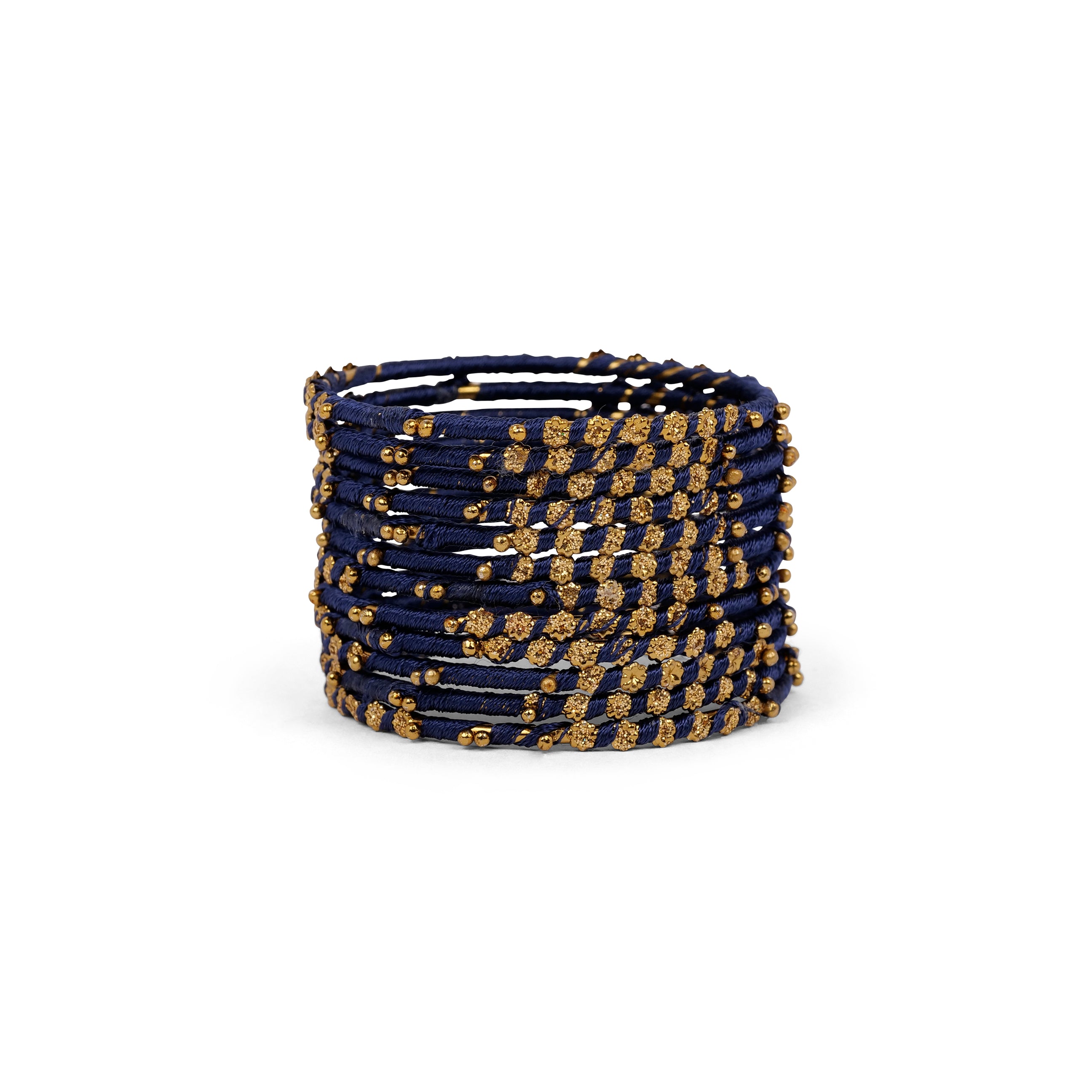 Children's Set of 12 Thread Bangles in Blue