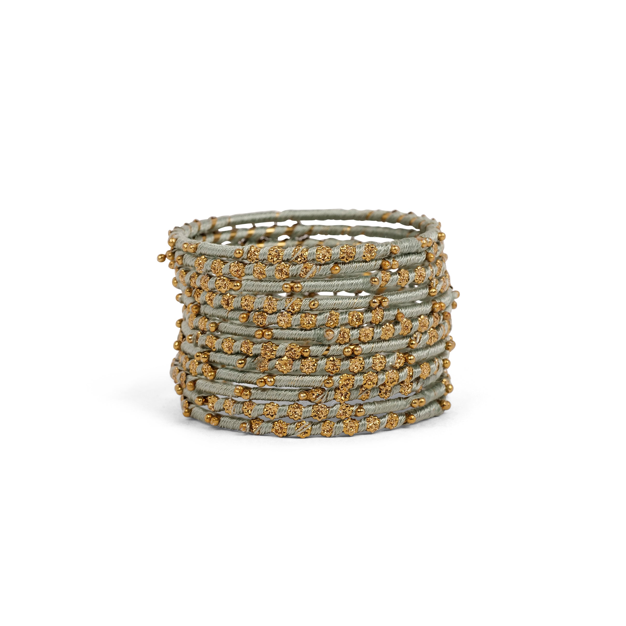 Children's Set of 12 Thread Bangles in Sage