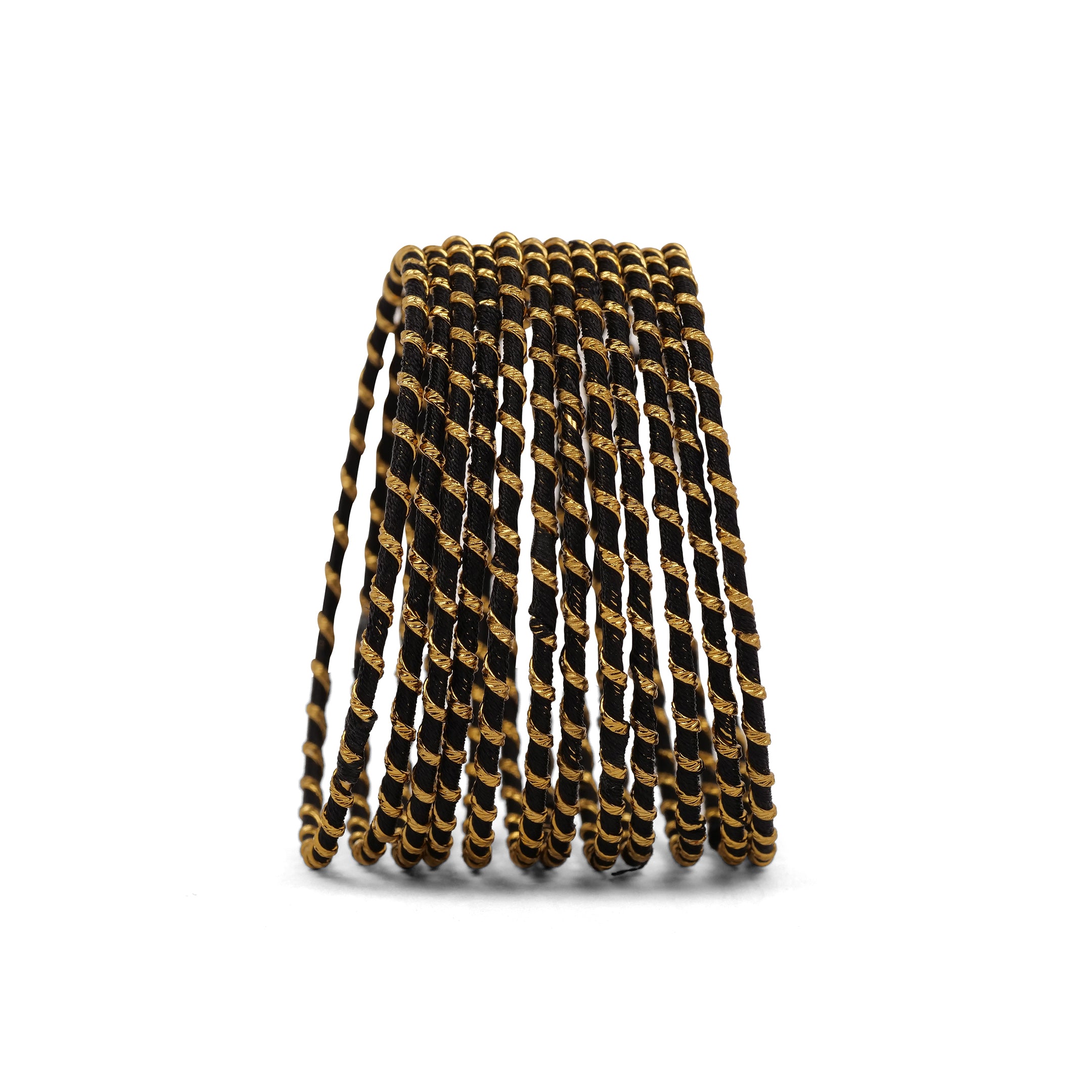 Black Striped Thread Bangles