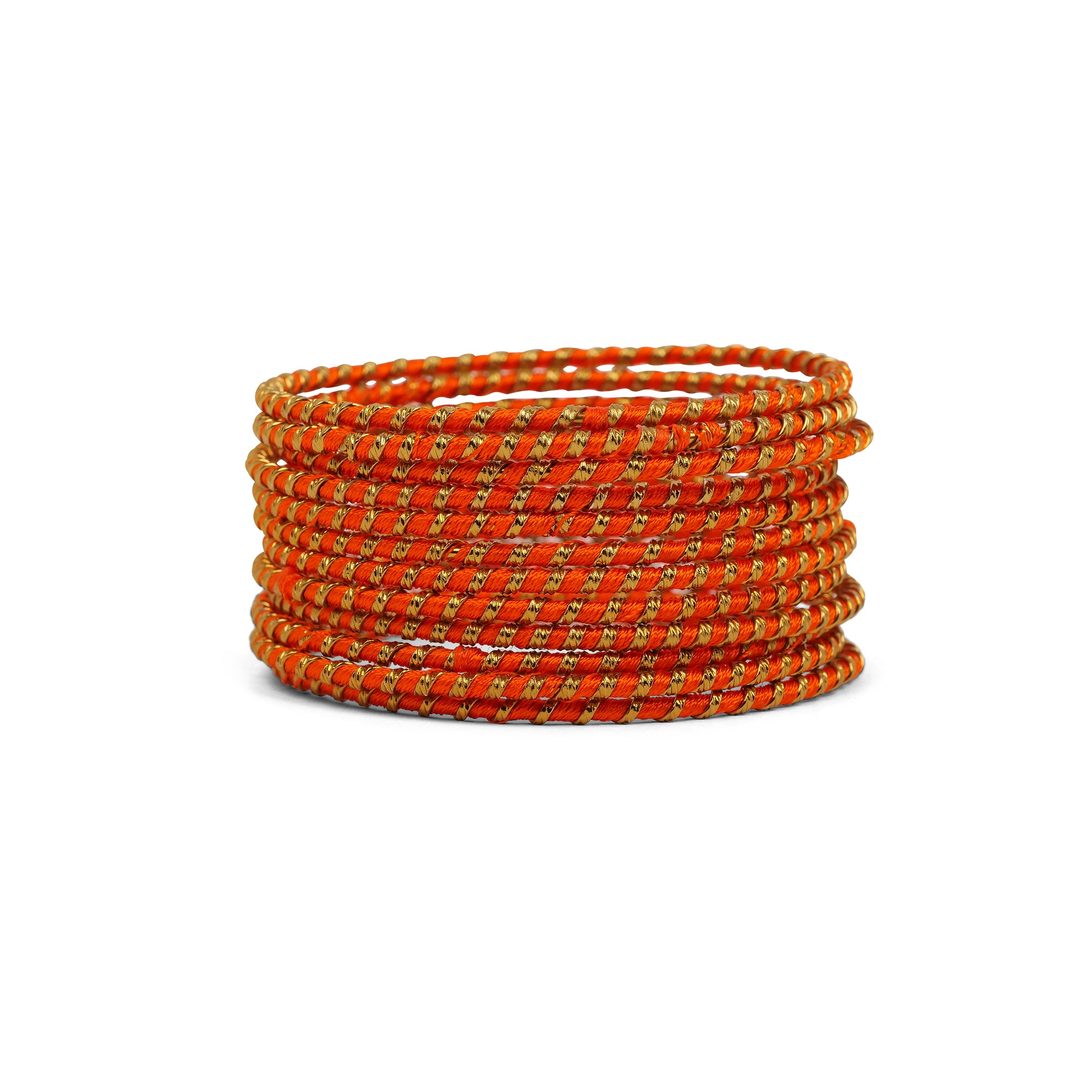 Orange Striped Thread Bangles