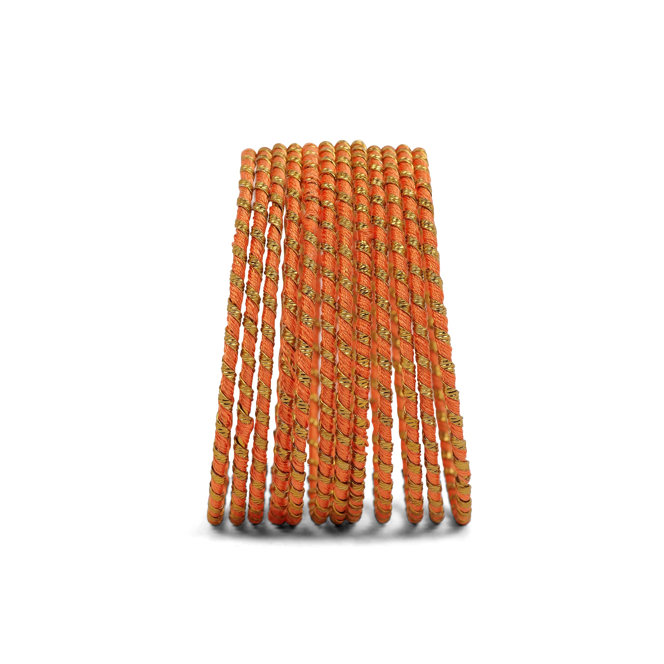 Peach Striped Thread Bangles