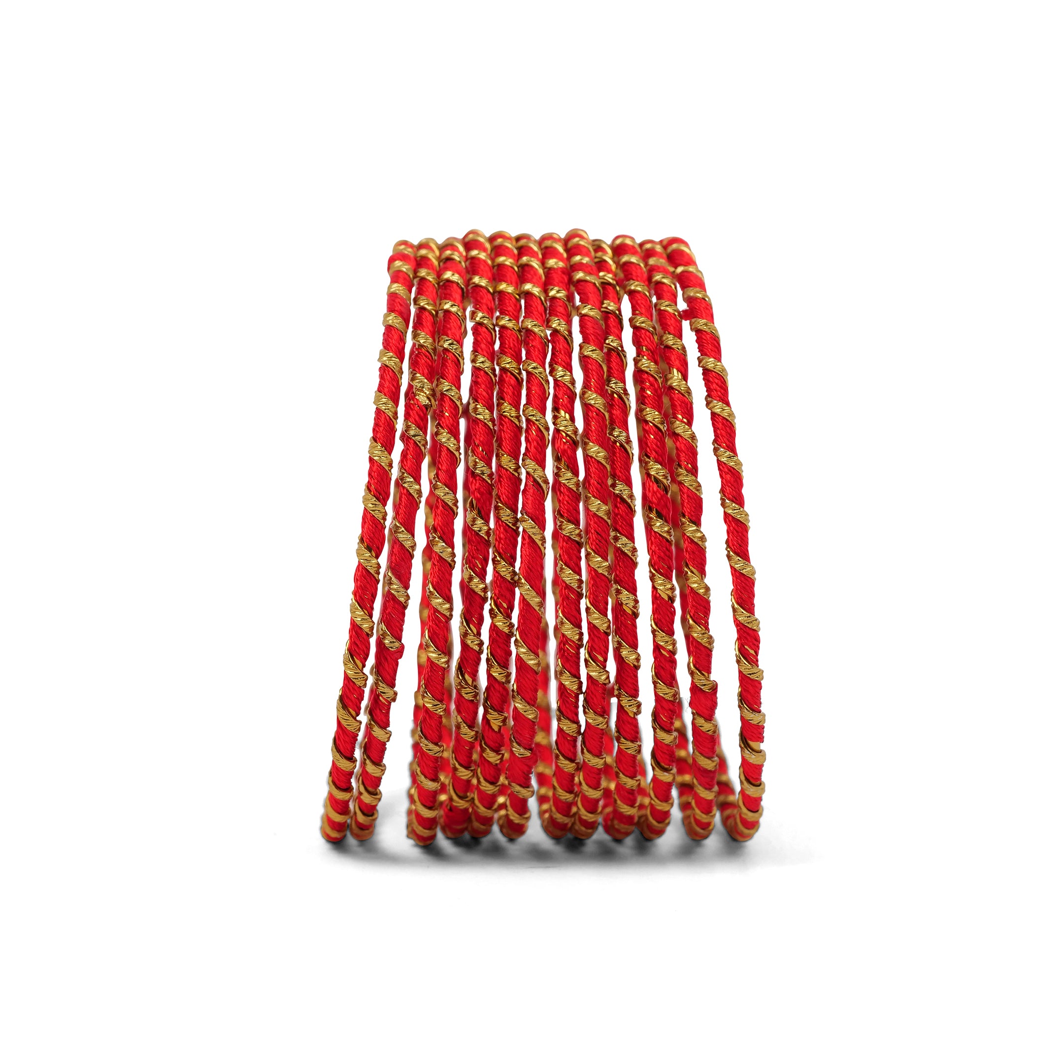 Red Striped Thread Bangles