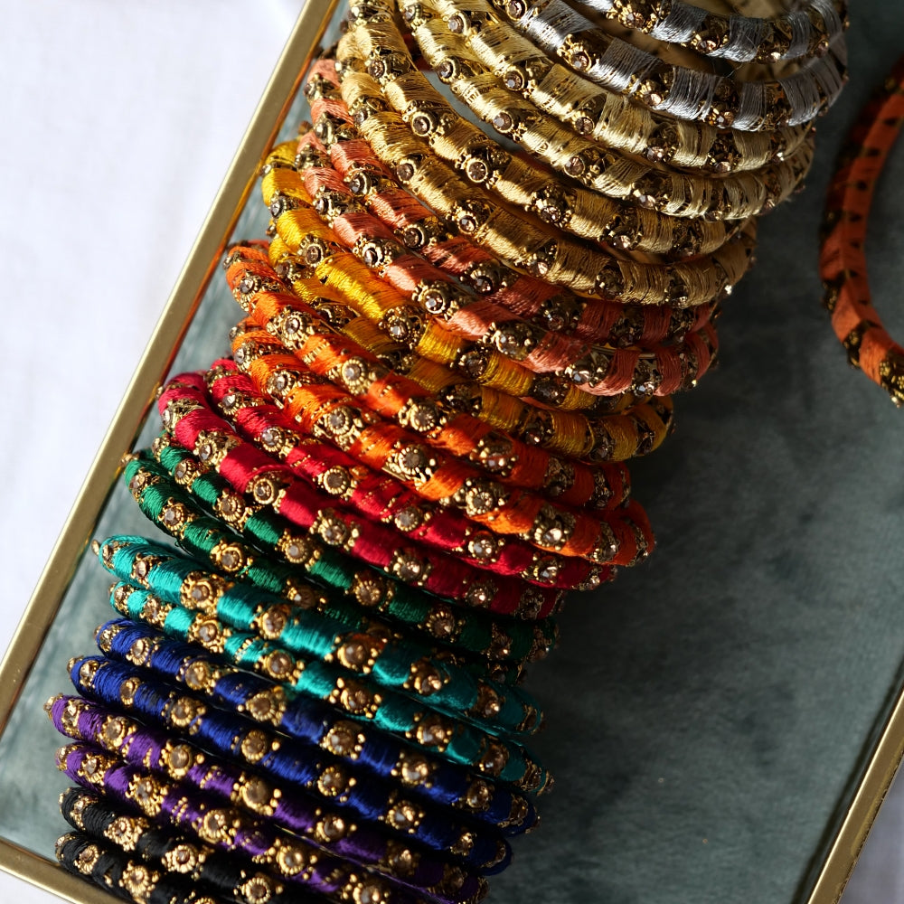 Red Thick Thread Bangles