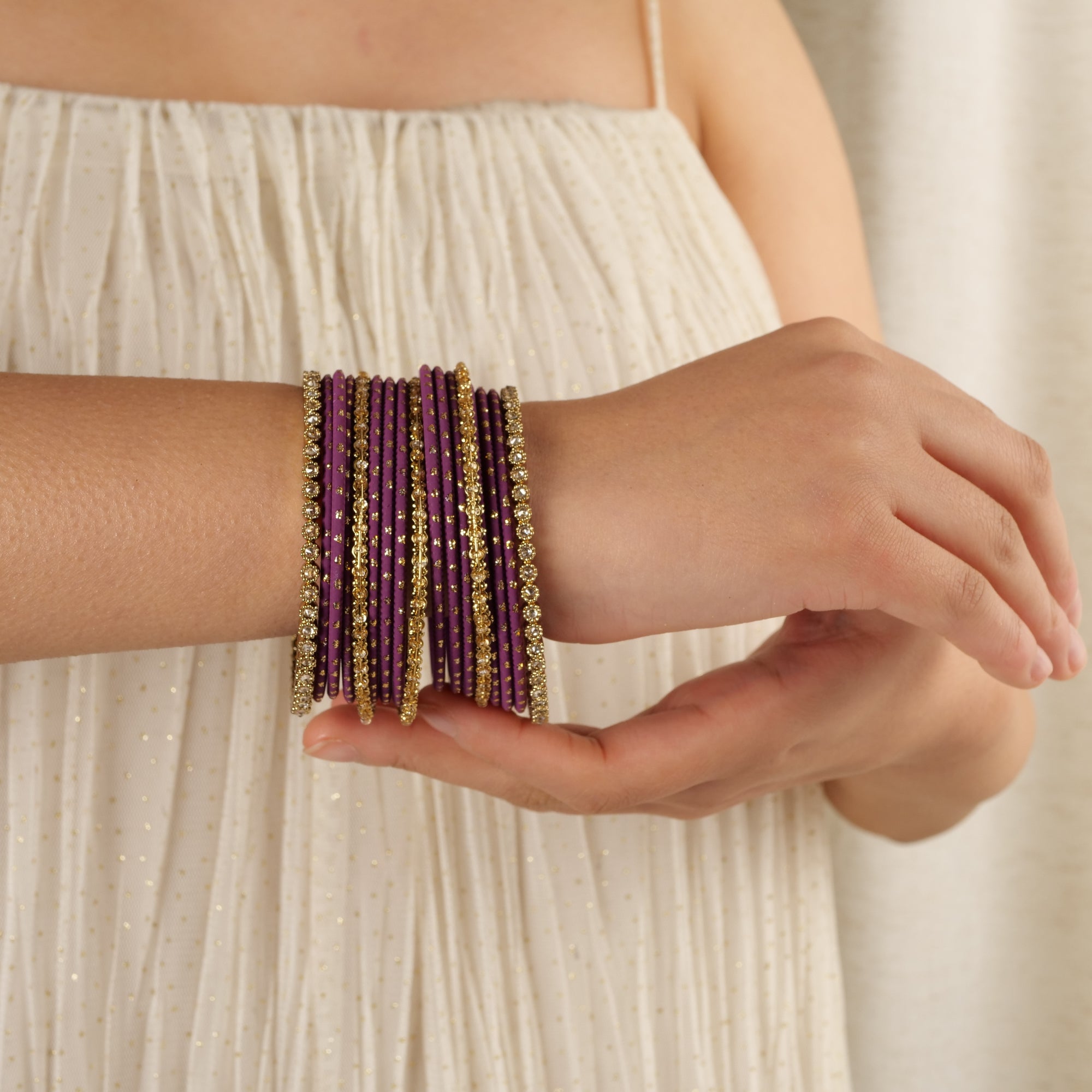 Timeless Antique and Purple Bangle Set