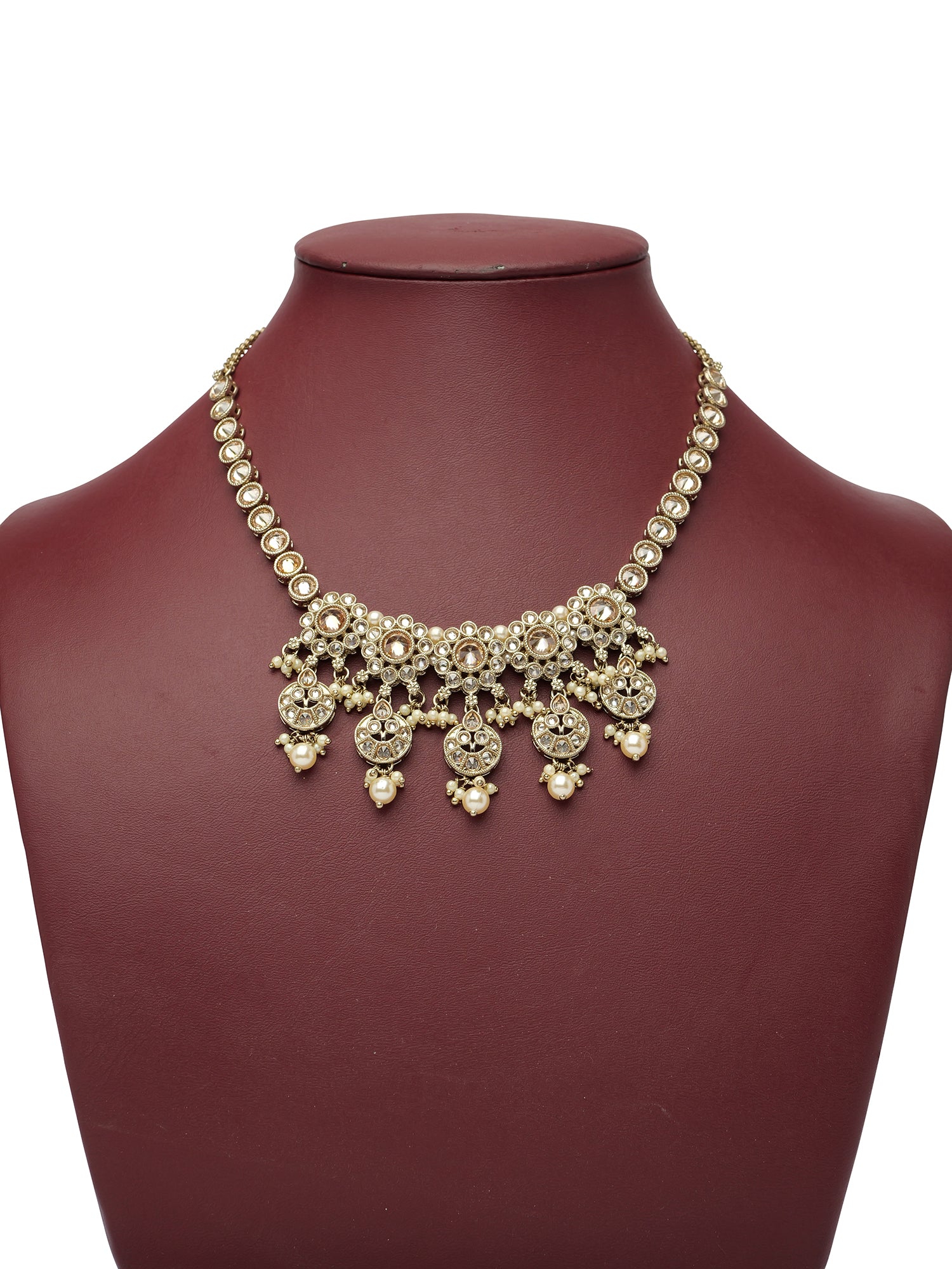 Tahira Necklace Set in Pearl and Champagne