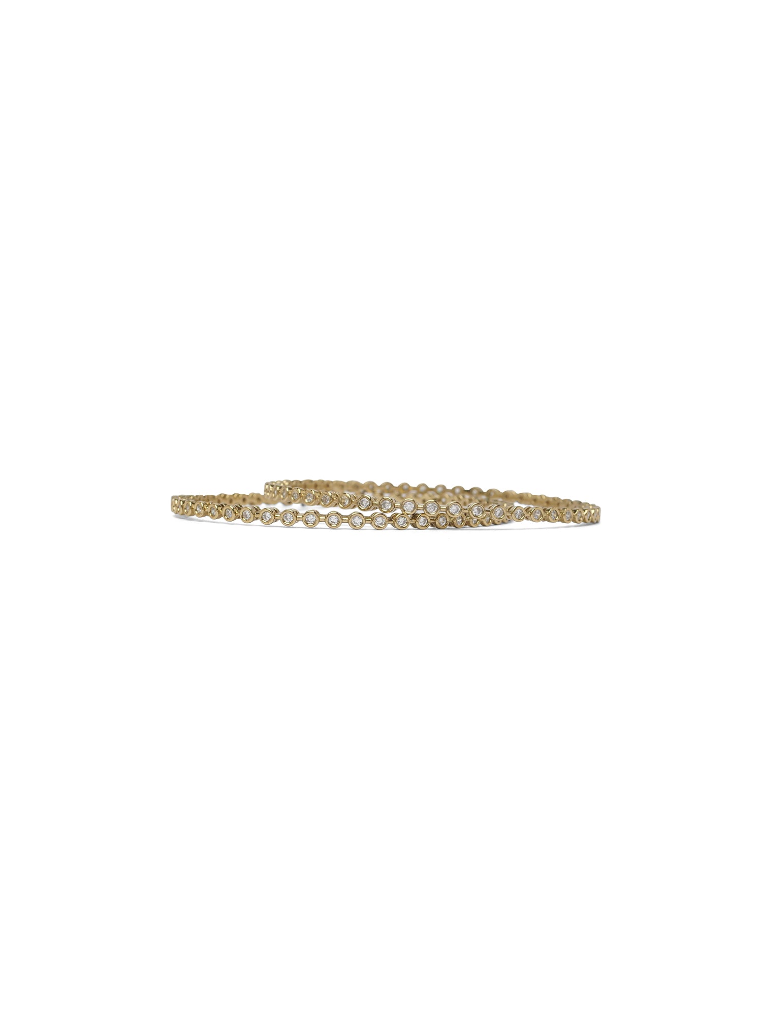 Talia Cubic Zirconia Bangles in Antique Gold