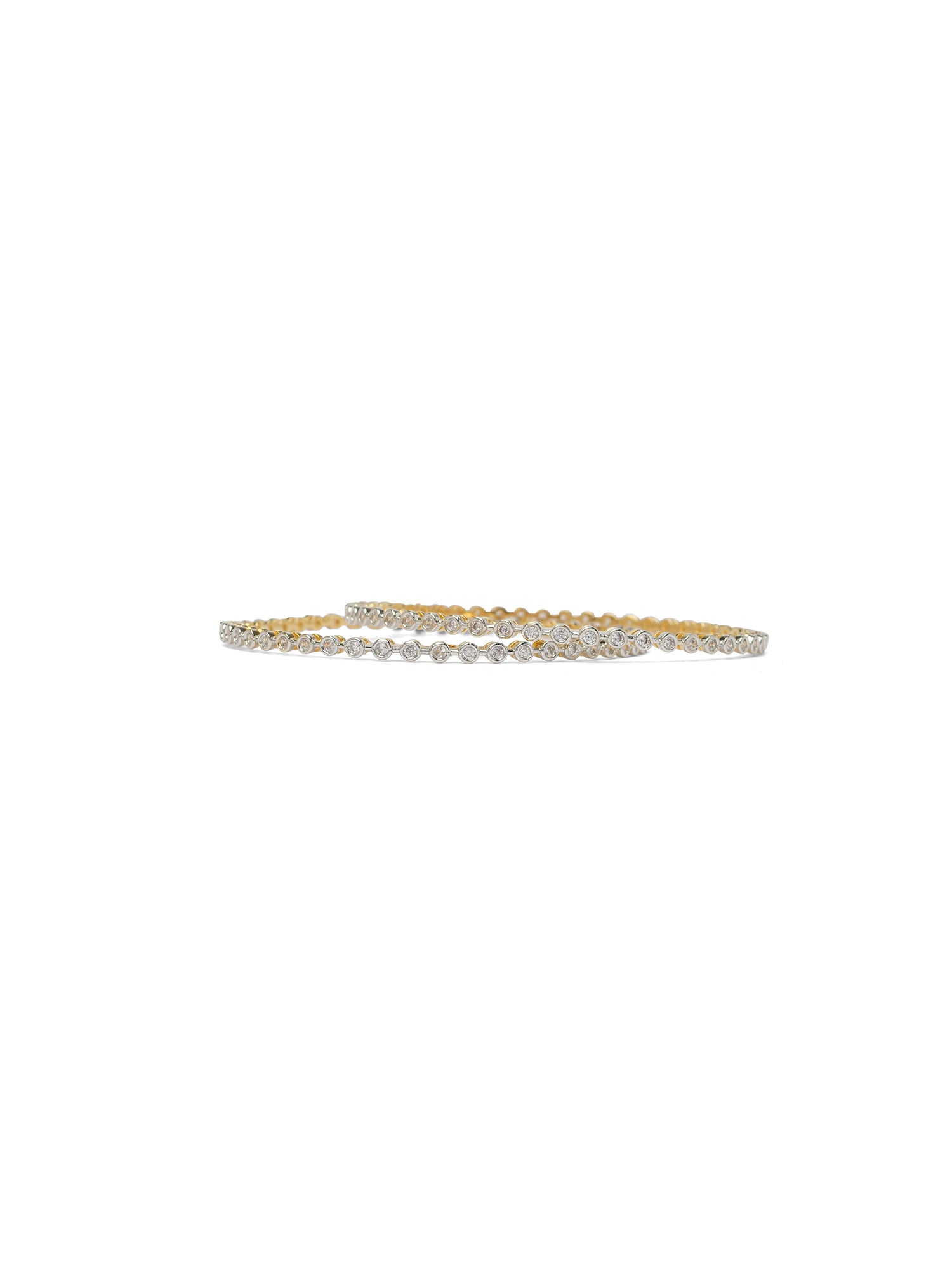 Talia Cubic Zirconia Bangles in Gold and Rhodium
