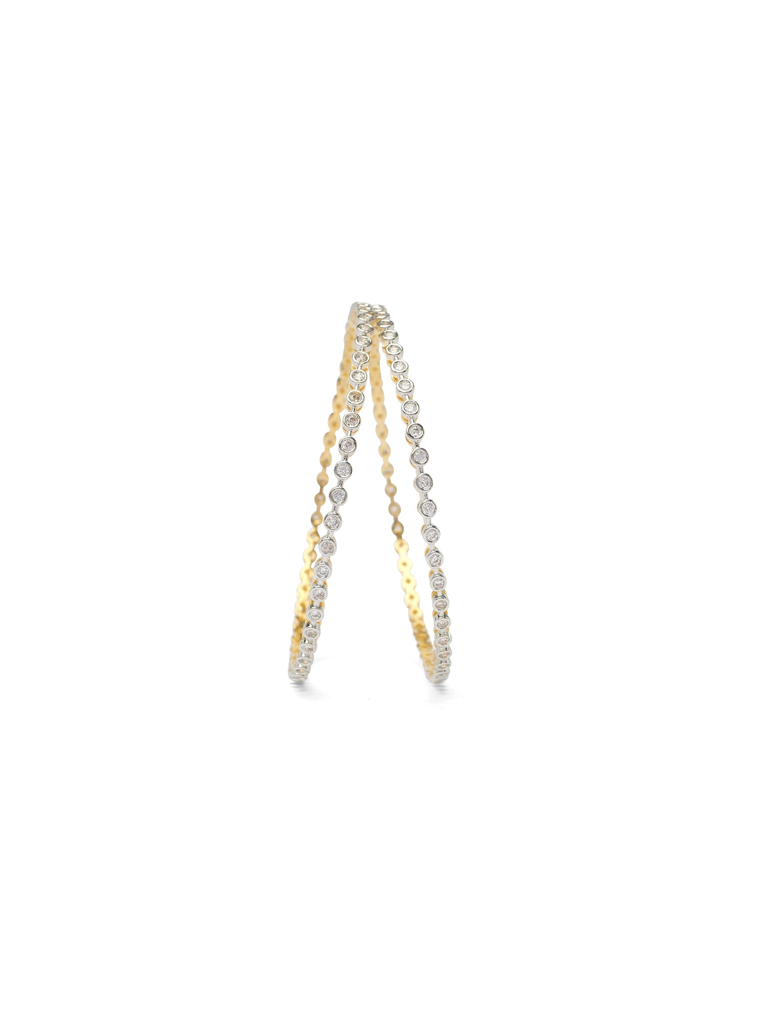 Talia Cubic Zirconia Bangles in Gold and Rhodium