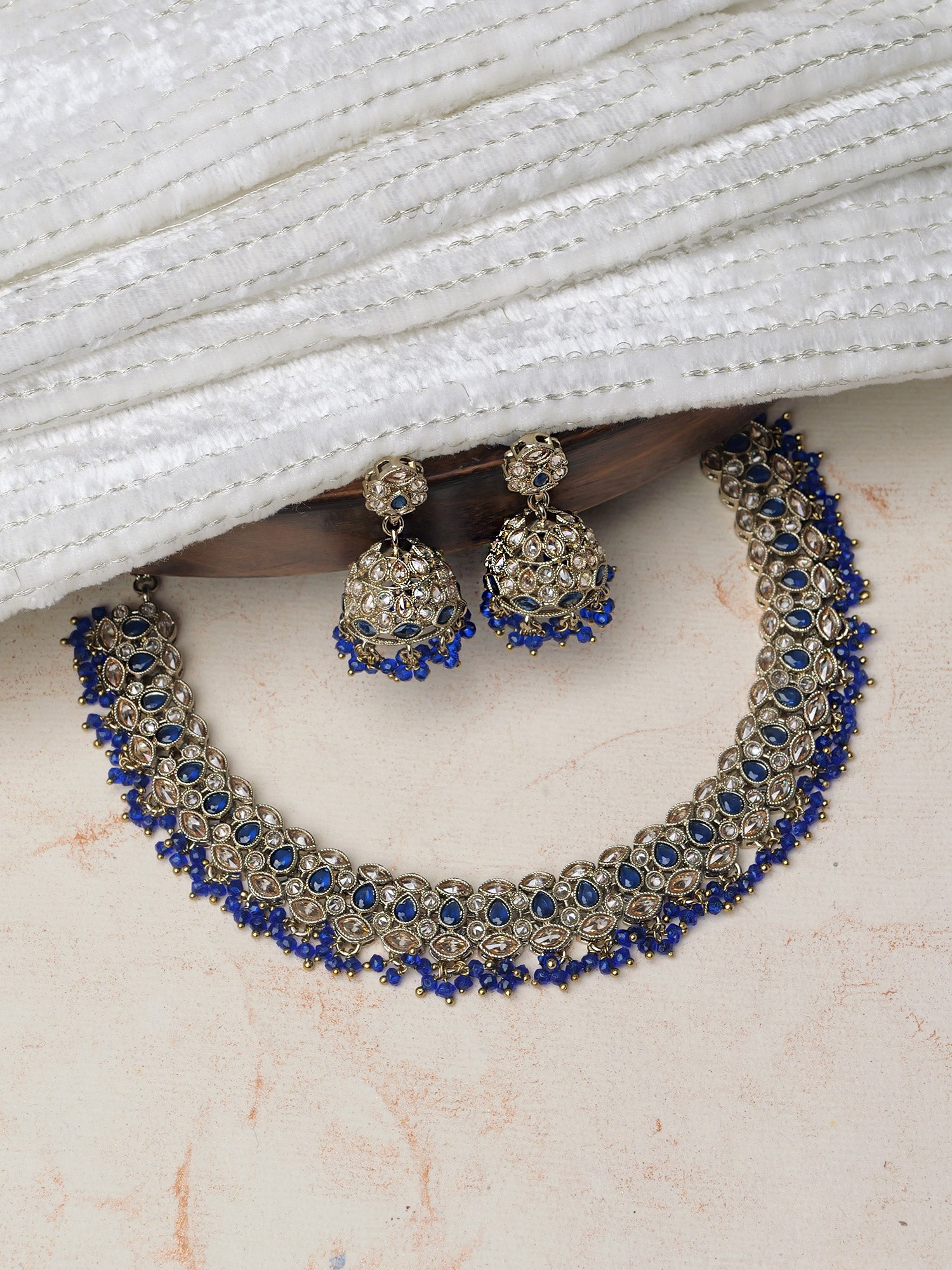 Tamira Necklace Set in Blue