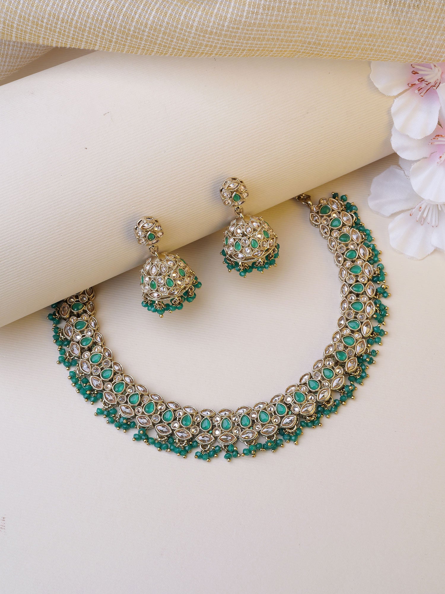 Tamira Necklace Set in Green