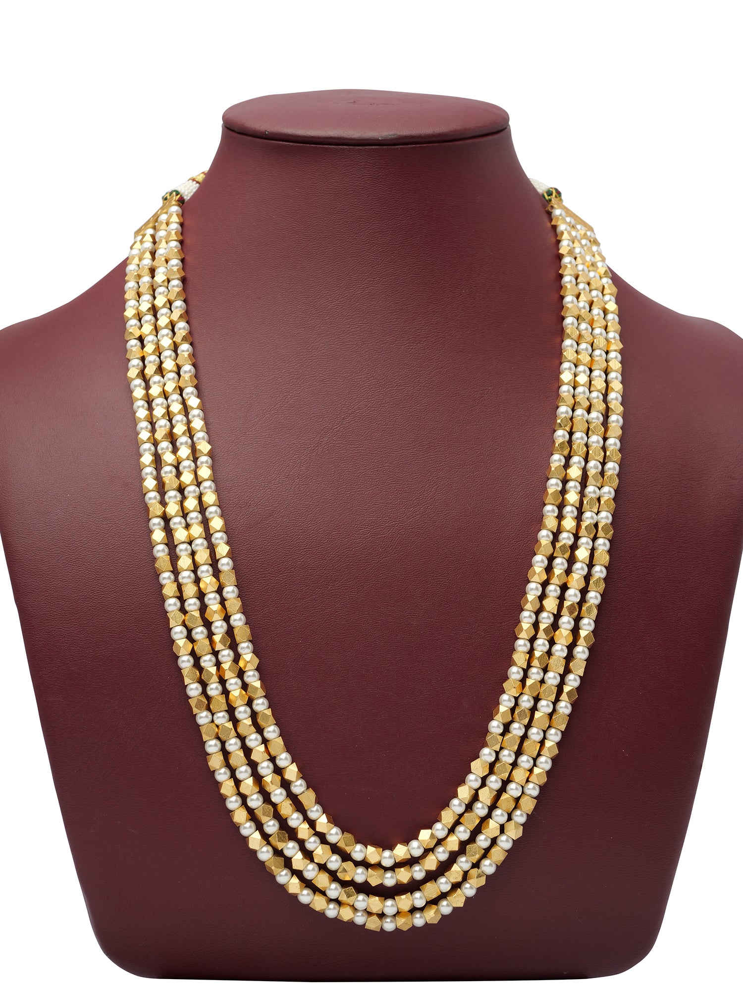 Tanushree Layered Pearl and Gold Bead Chain