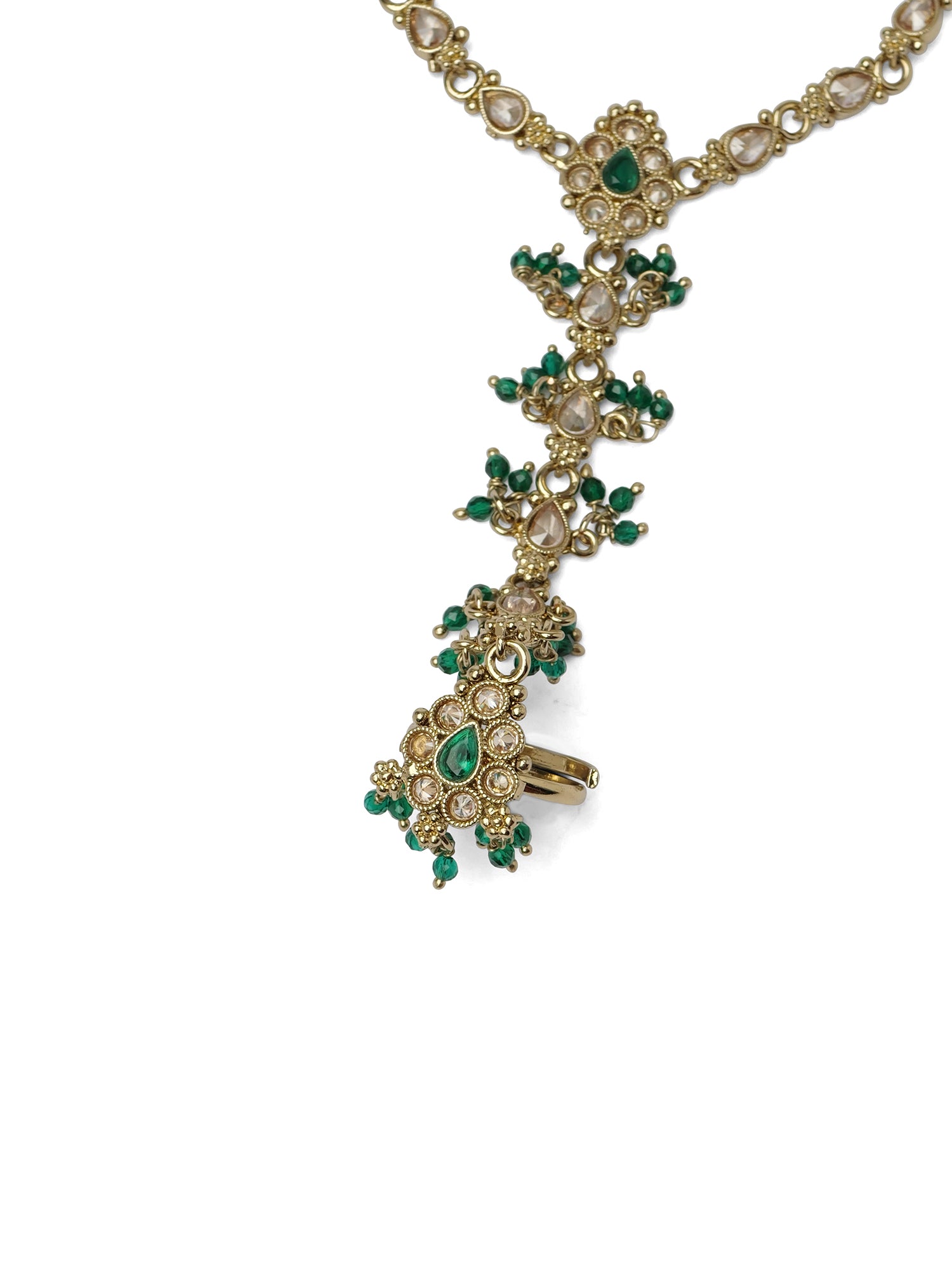 Tanvi Hand Chain in Green