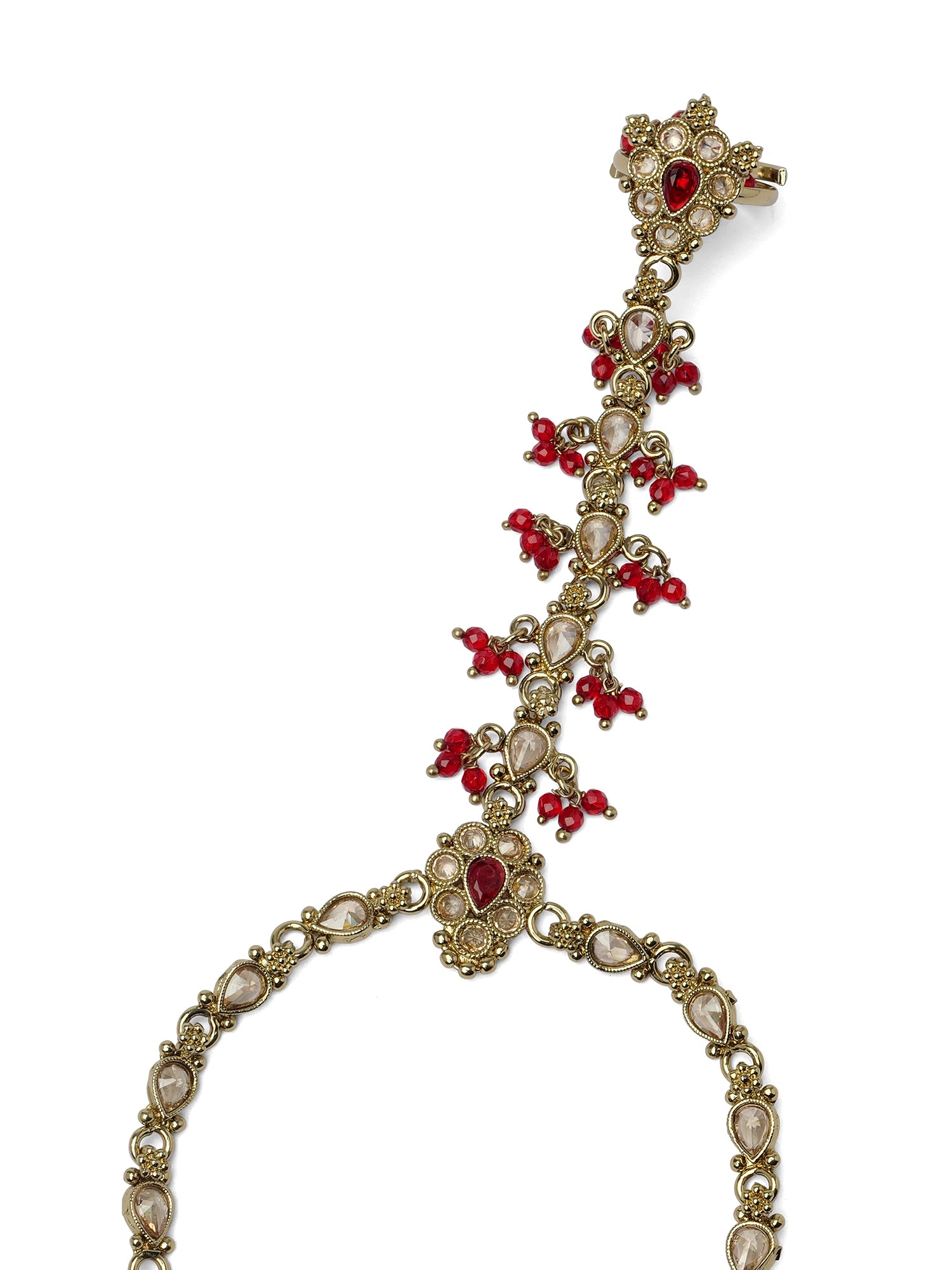 Tanvi Hand Chain in Maroon