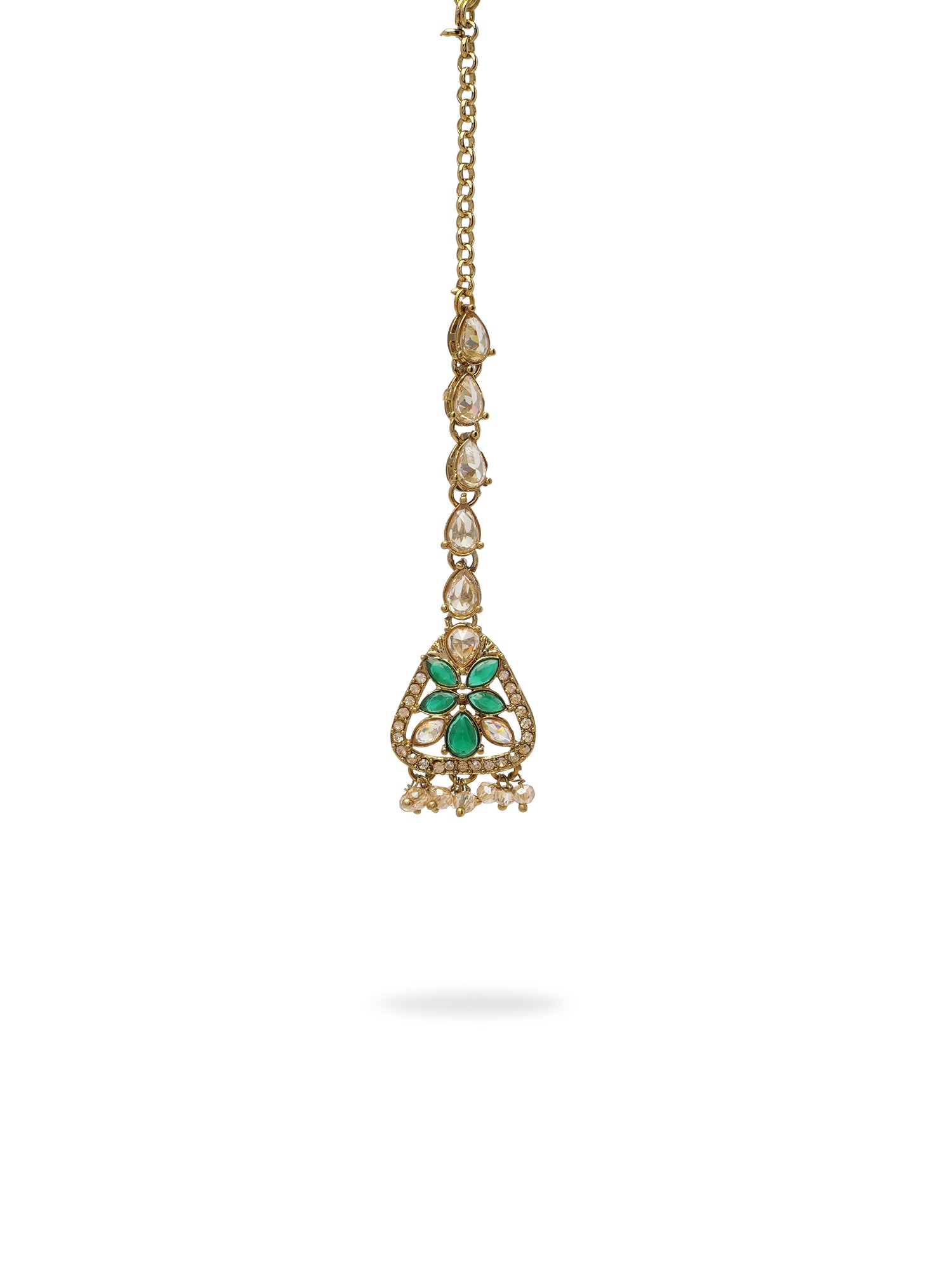 Tanvi Necklace Set in Green and Antique Gold
