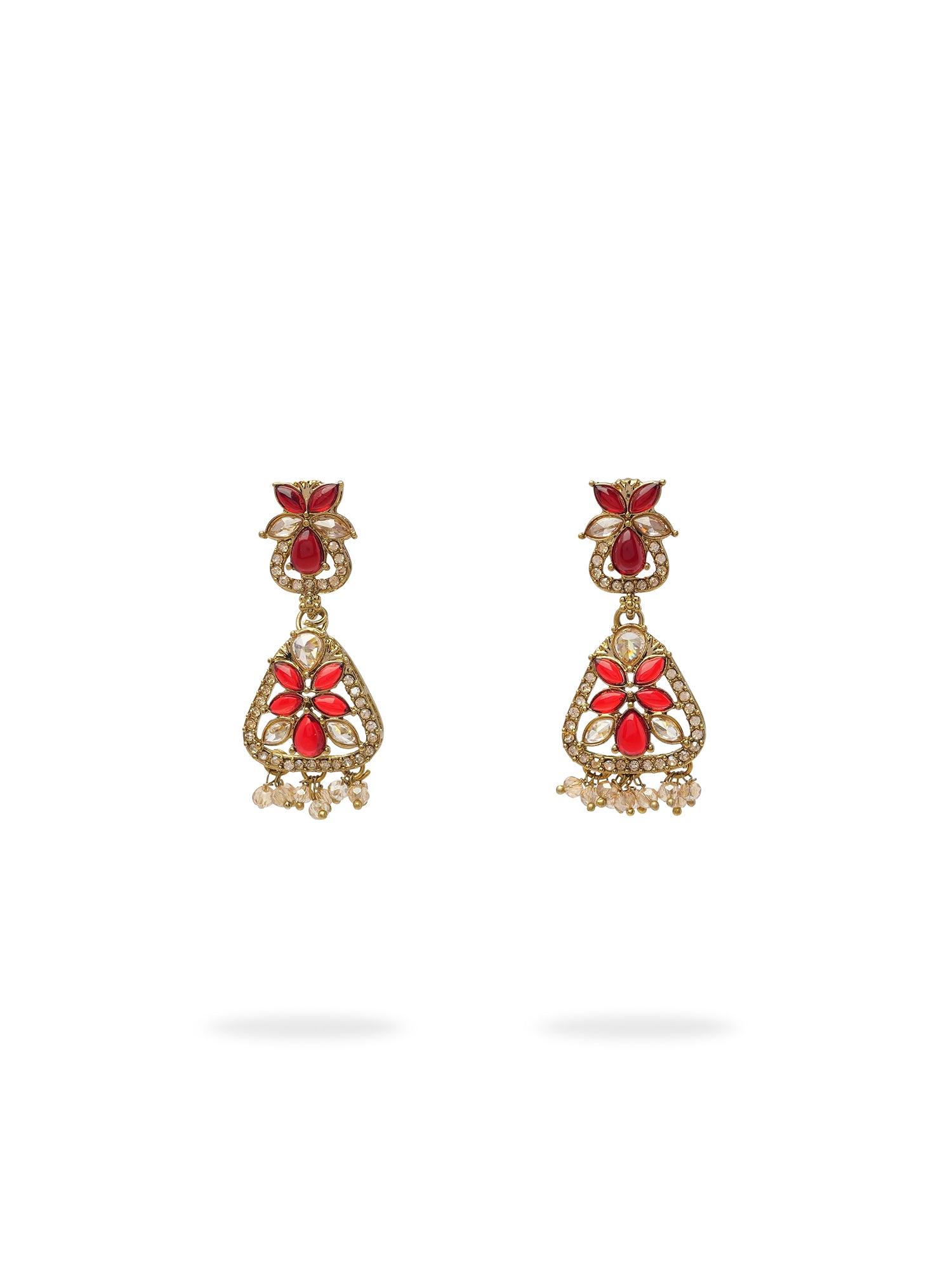 Tanvi Necklace Set in Maroon and Antique Gold