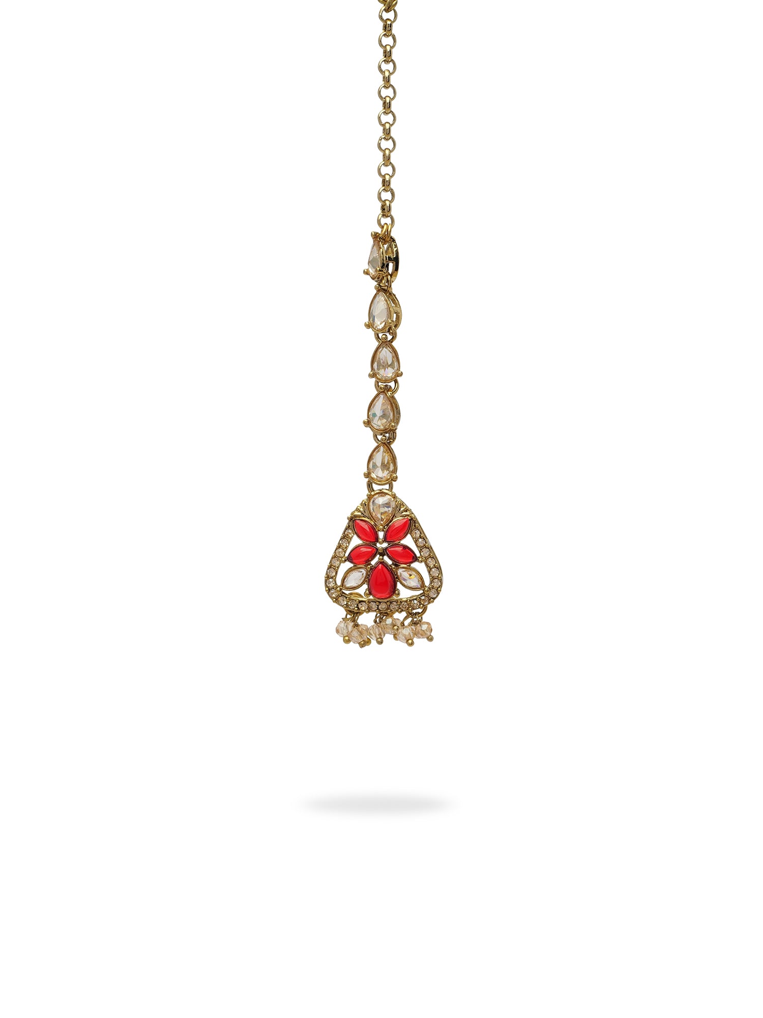 Tanvi Necklace Set in Maroon and Antique Gold