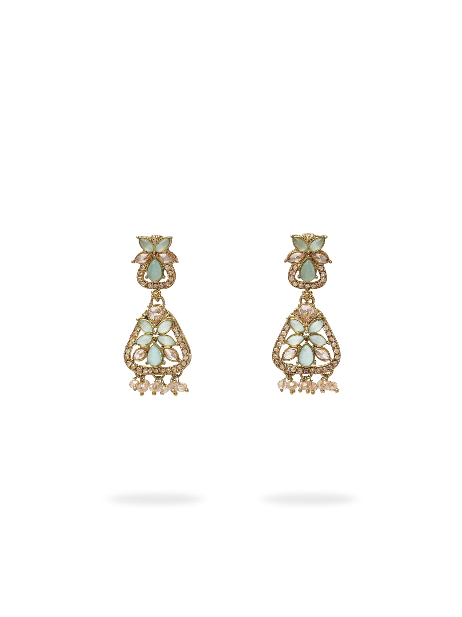 Tanvi Necklace Set in Mint and Antique Gold