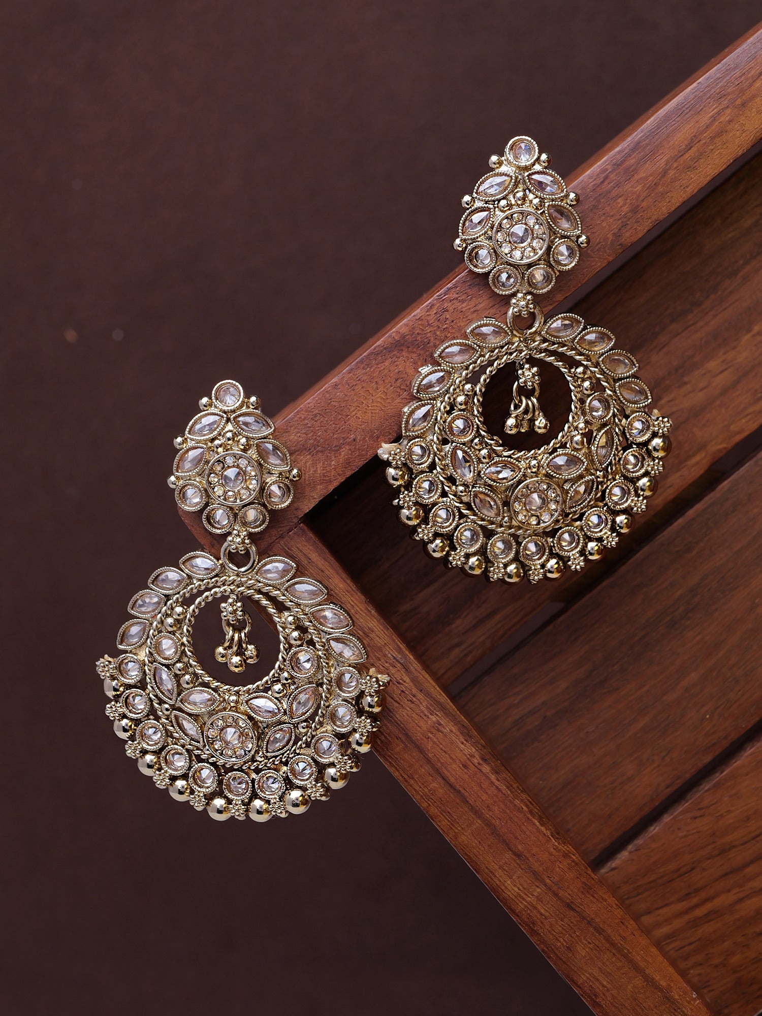 Tara Long Earrings in Antique Gold