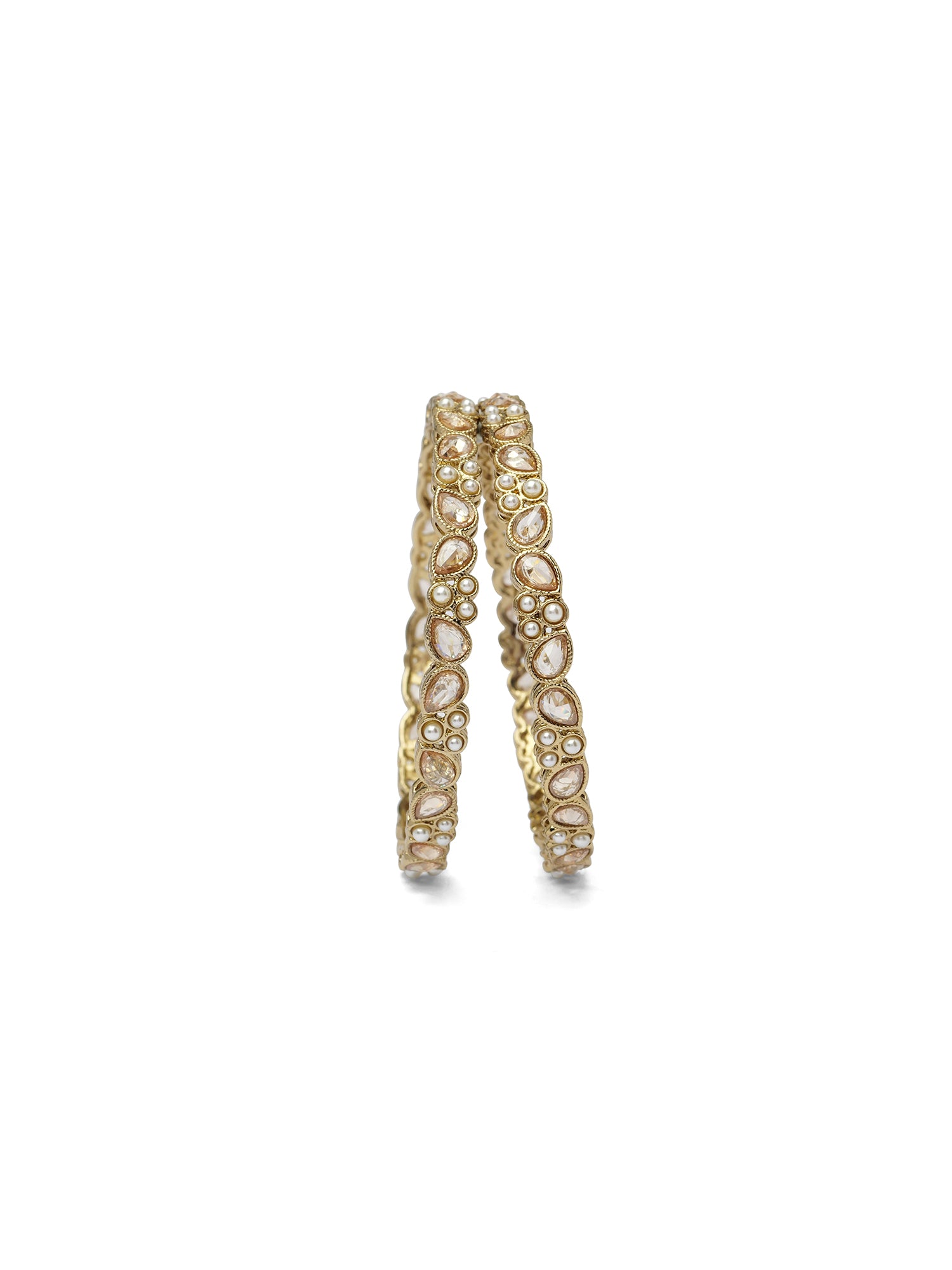 Tarangi Kada Pearl Bangles in Champagne