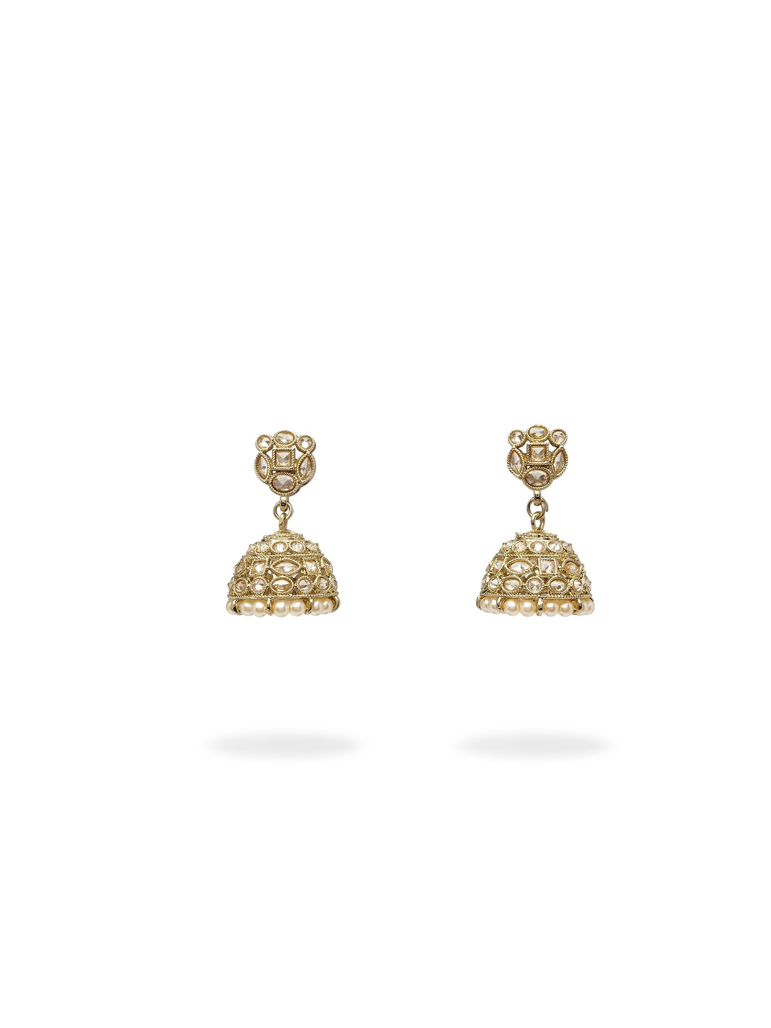 Tisha Jhumka Earrings in Champagne