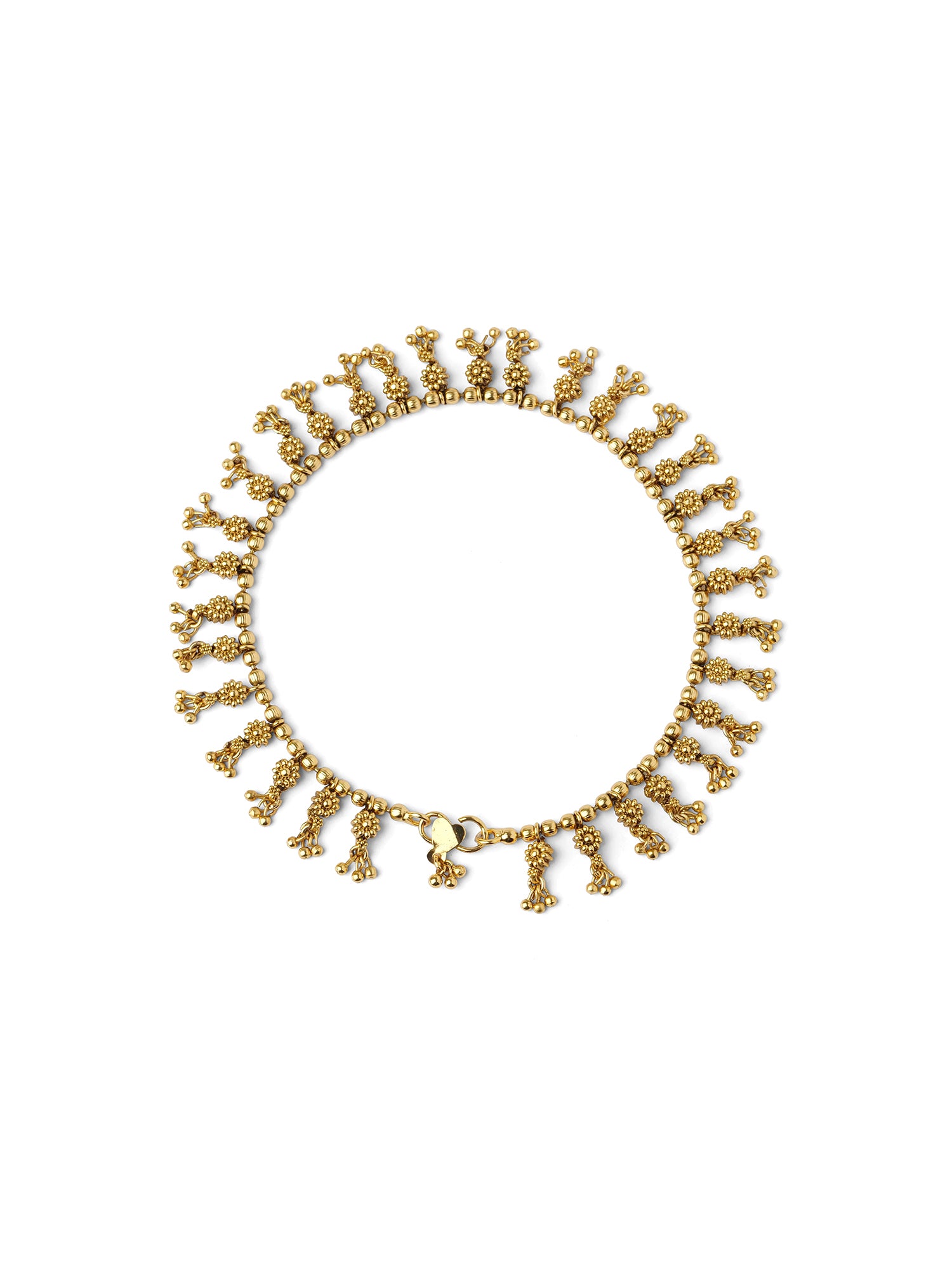 Tiya Classic Anklet in Gold Oxidised