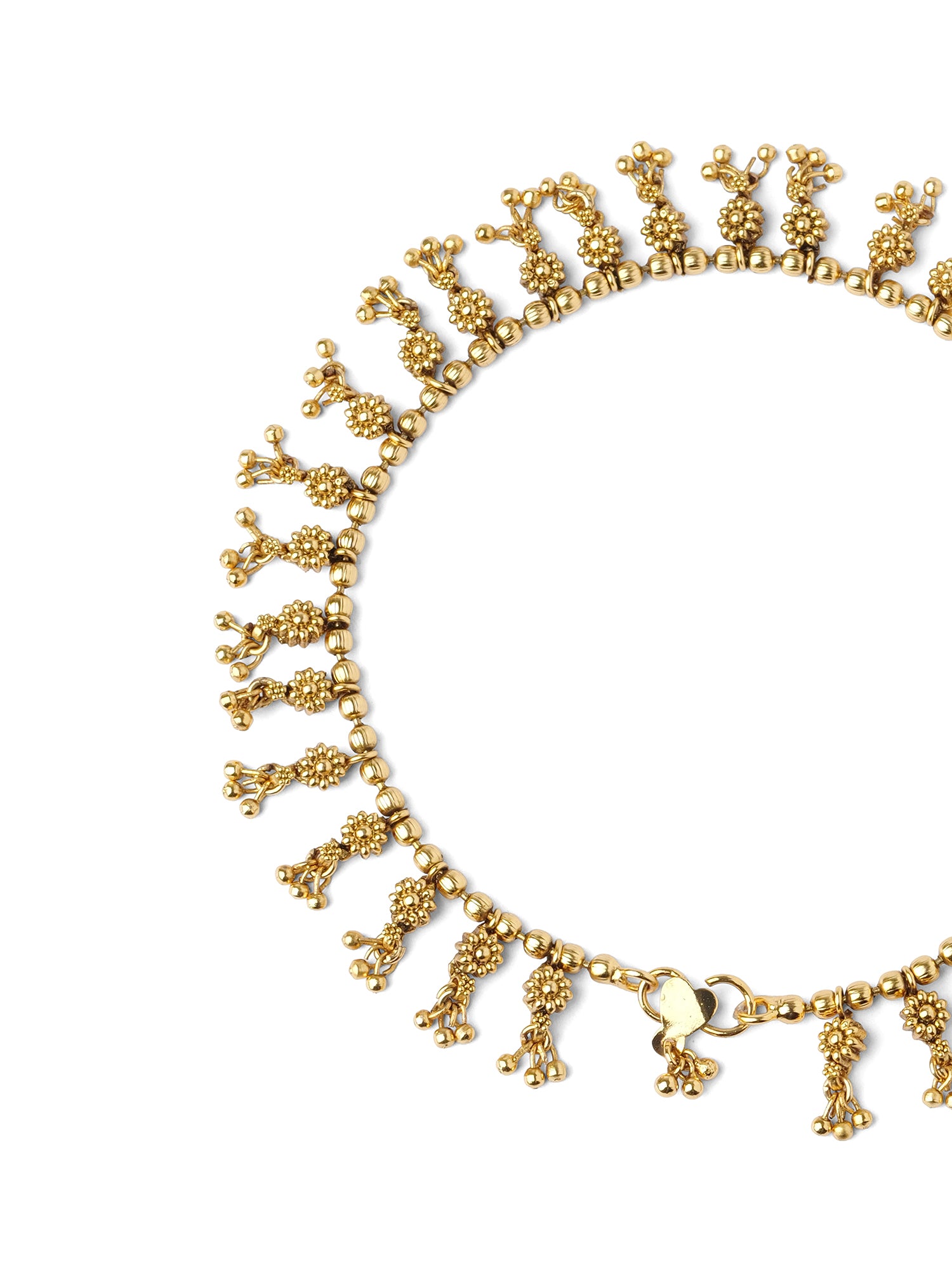 Tiya Classic Anklet in Gold Oxidised