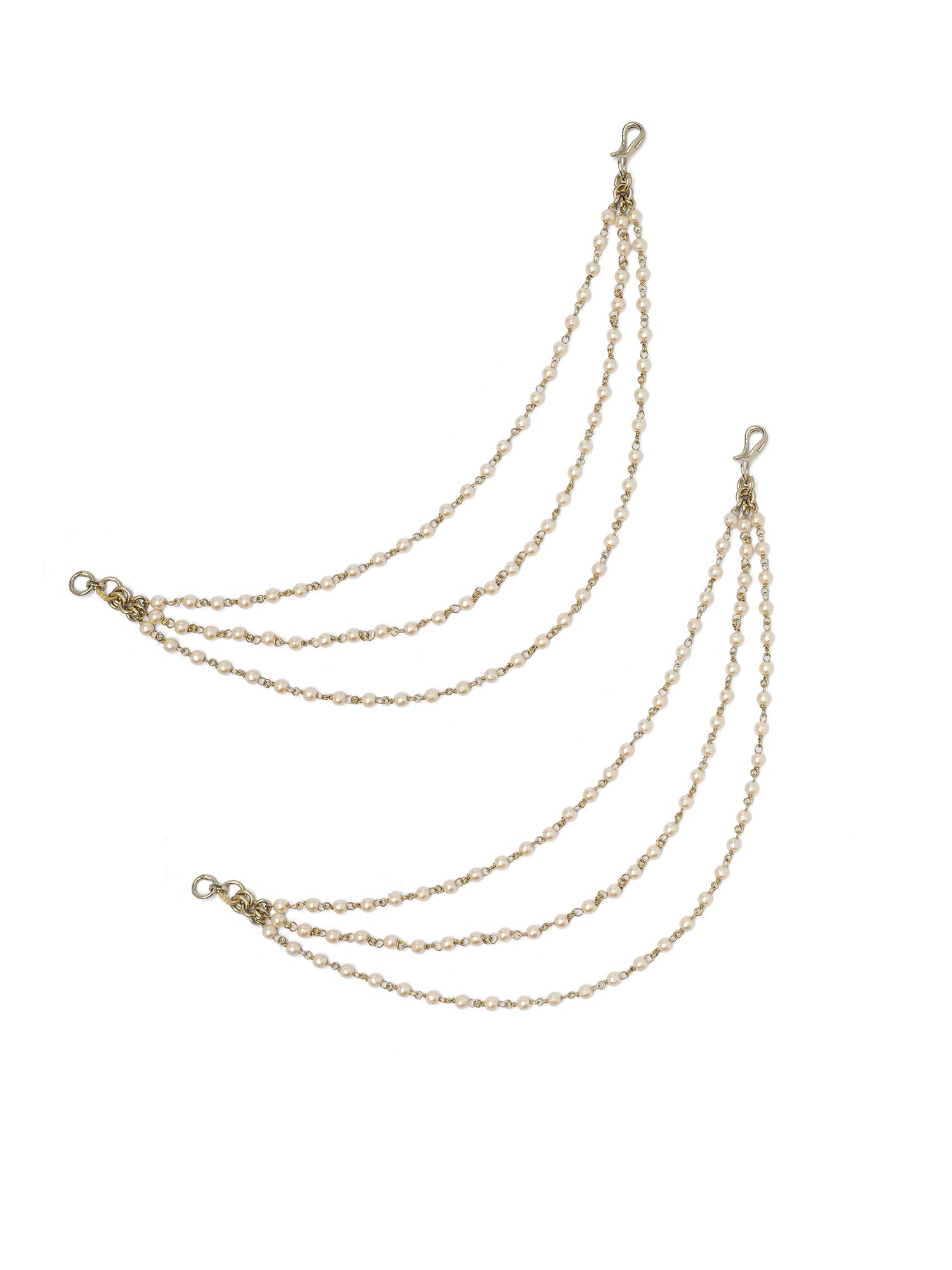 Triple Layer Simple Ear Chain in Pearl