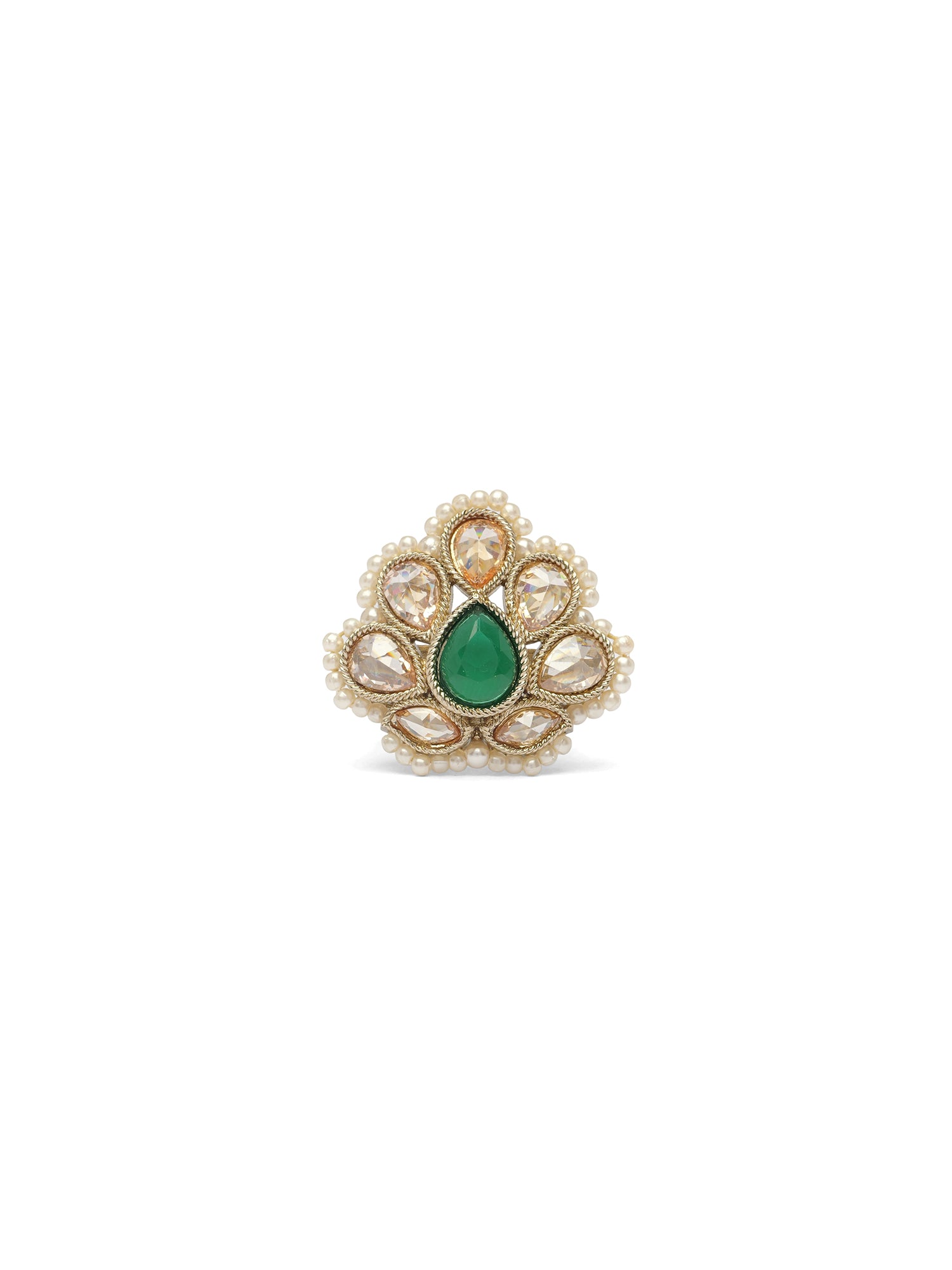 Utsav Pearl Ring in Green