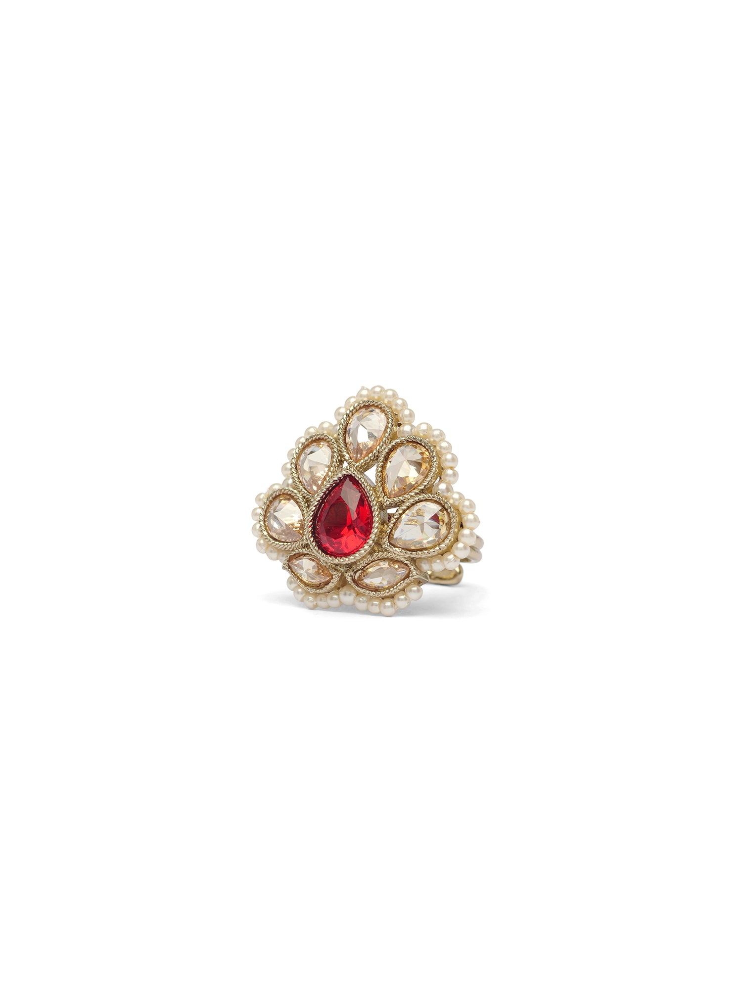 Utsav Pearl Ring in Maroon
