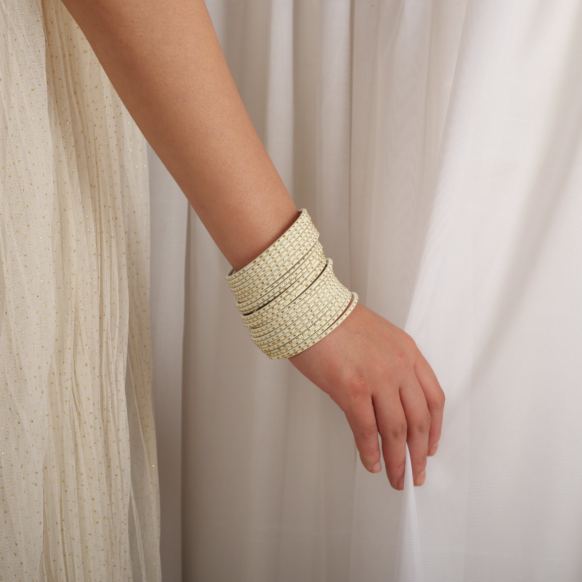 Vanilla Gold Dot Bangles
