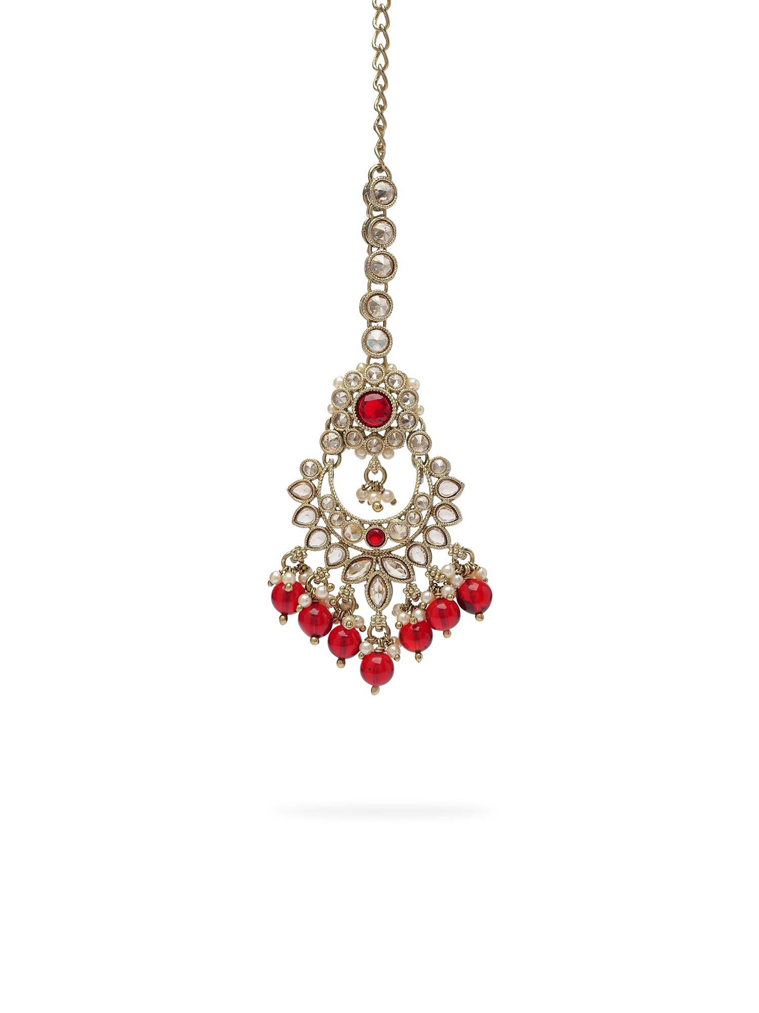 Vaishali Maang Tikka in Maroon