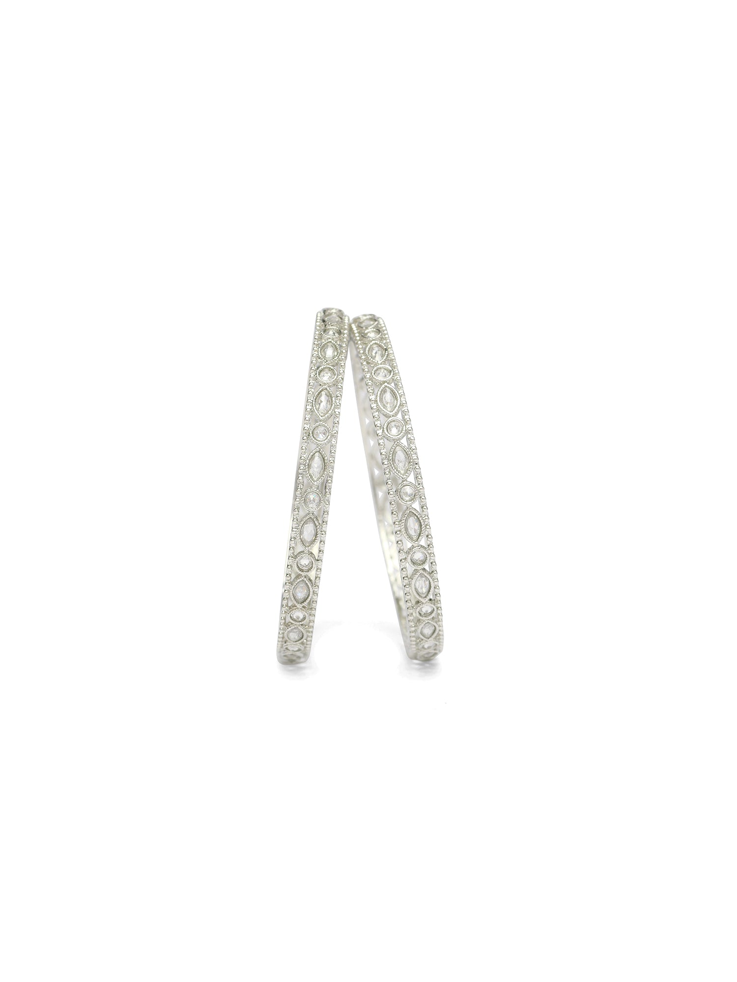 Vamika Kada Bangles in Rhodium
