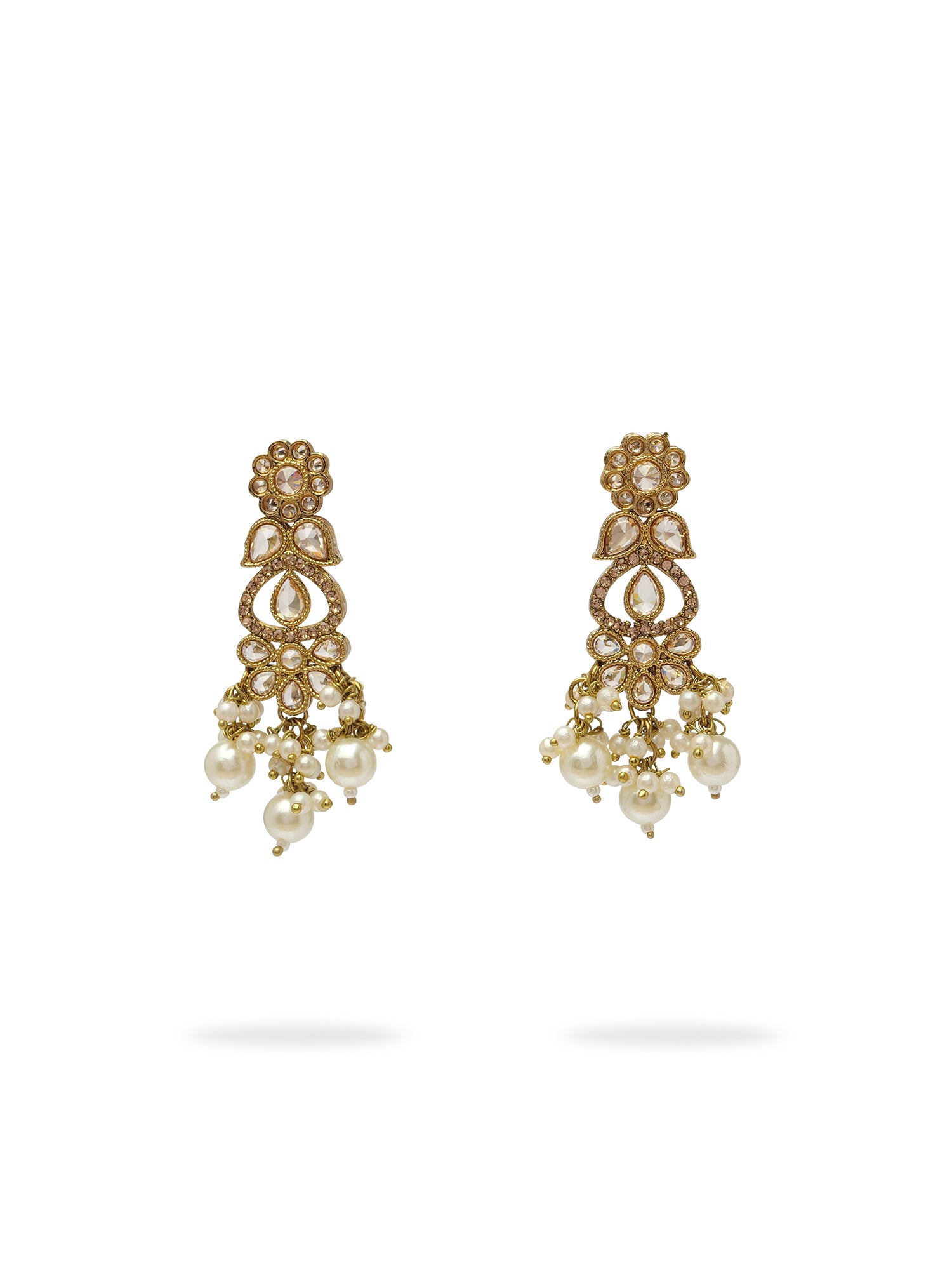 Vandana Necklace Set in Pearl and Champagne