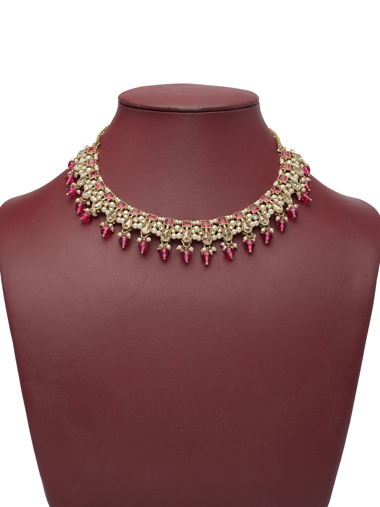 Vanisha Necklace Set in Hot Pink