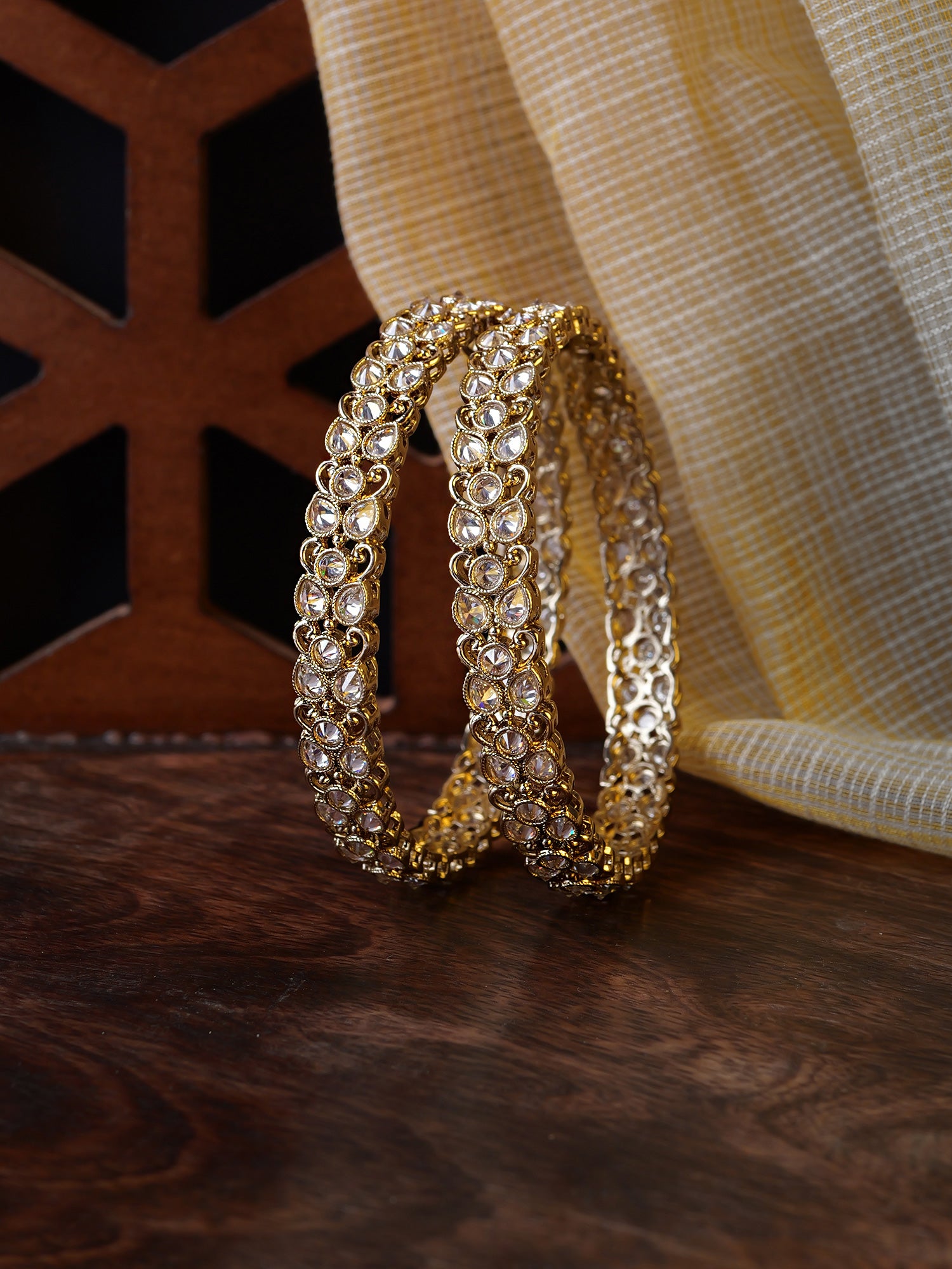 Vanya Kada Bangles in White