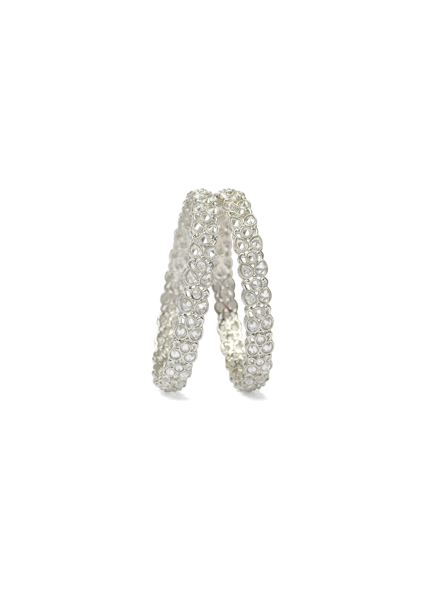 Vanya Kada Bangles in Rhodium