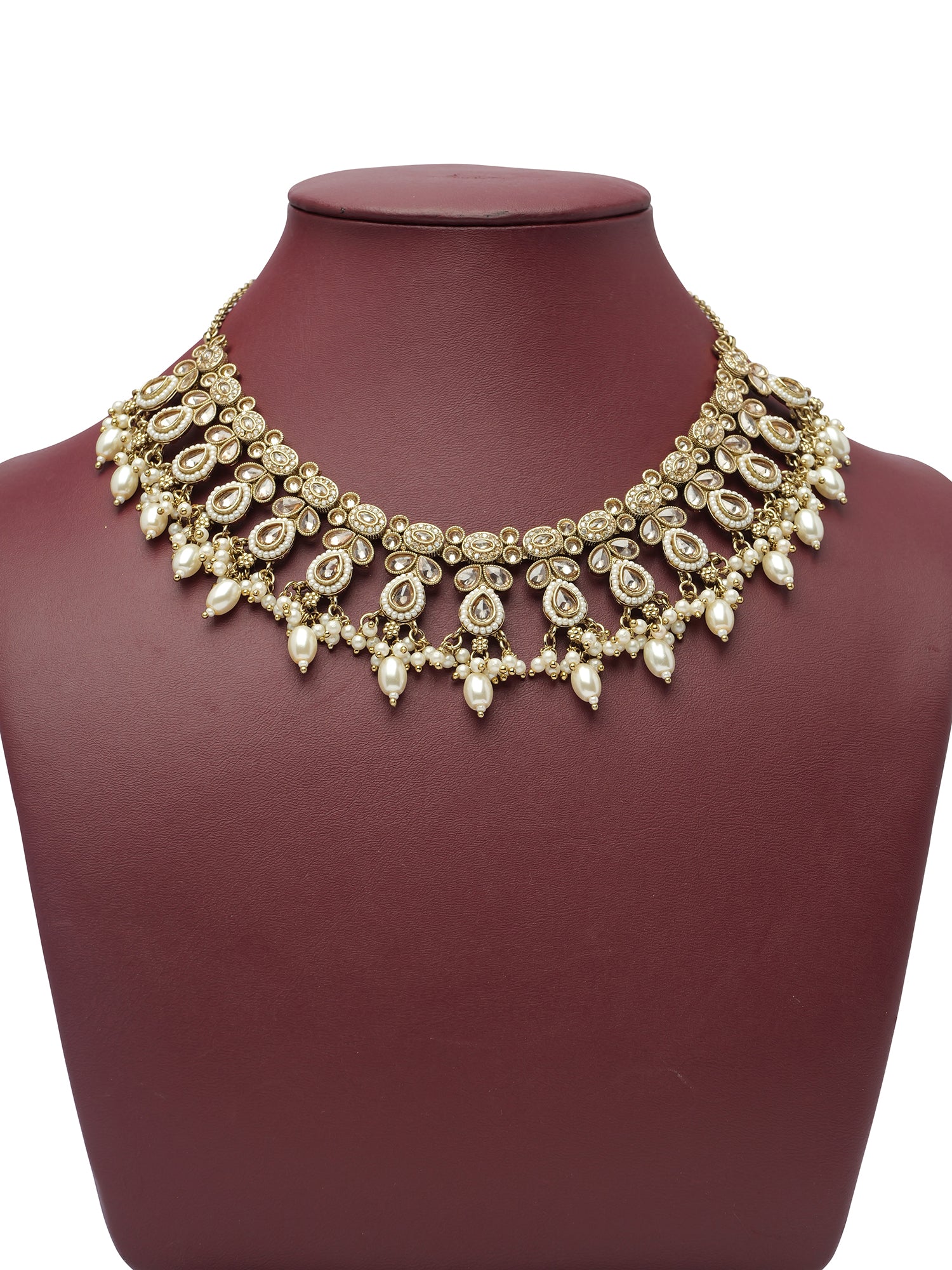 Vedika Pearl Necklace Set in Champagne