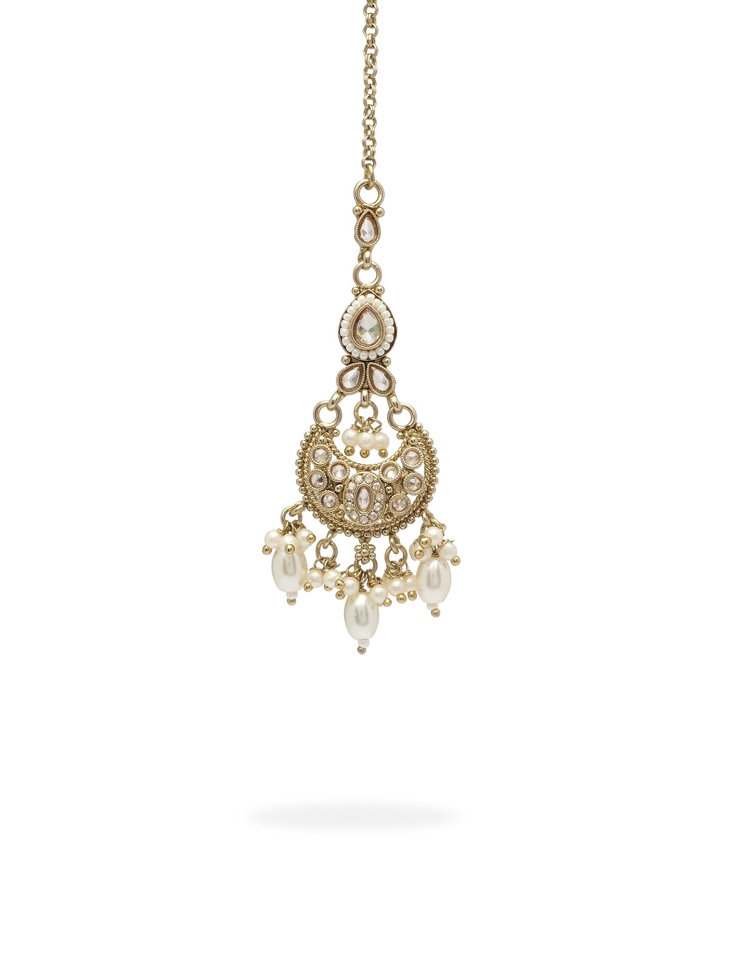 Vedika Pearl Necklace Set in Champagne