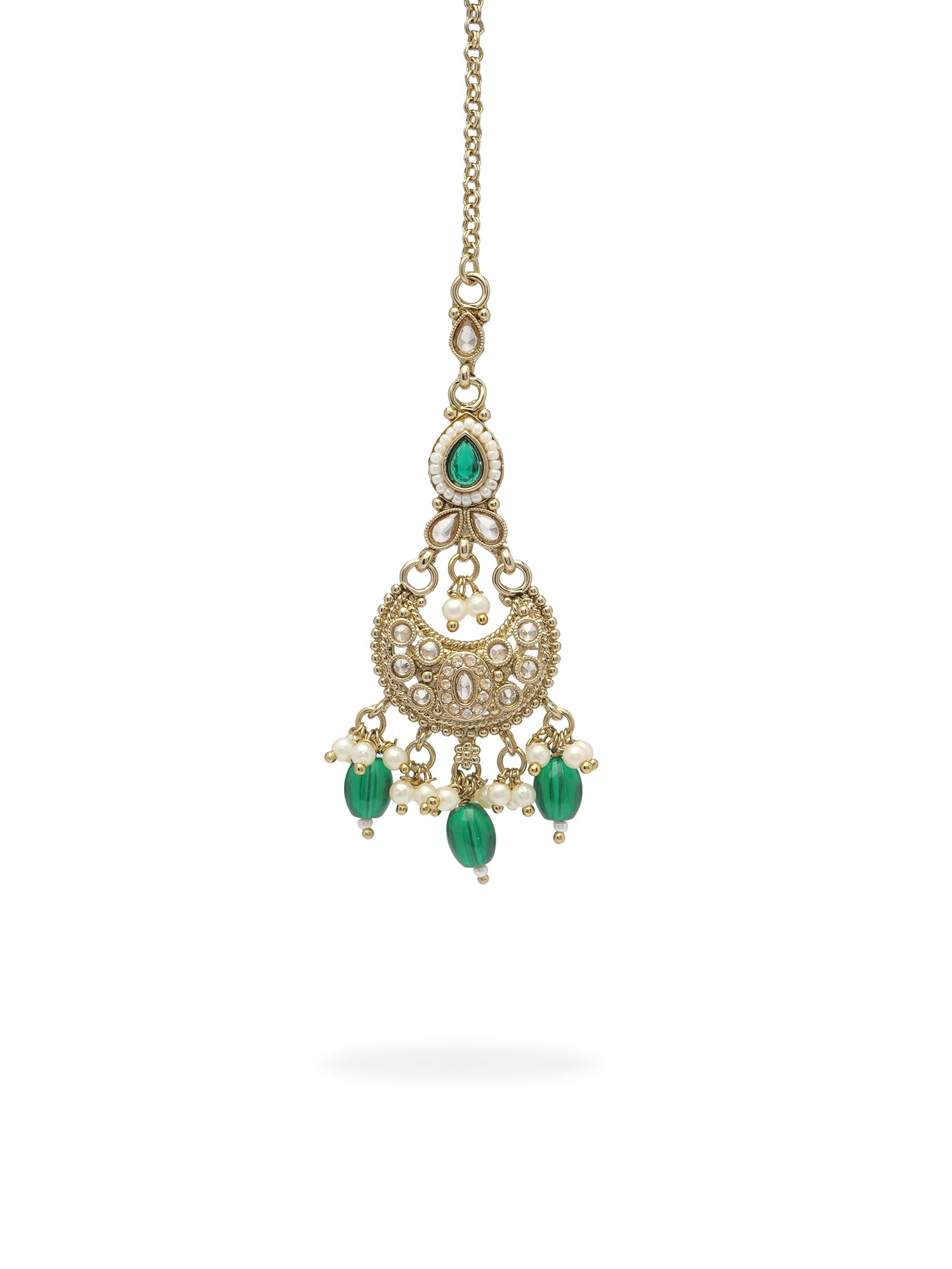 Vedika Pearl Necklace Set in Green