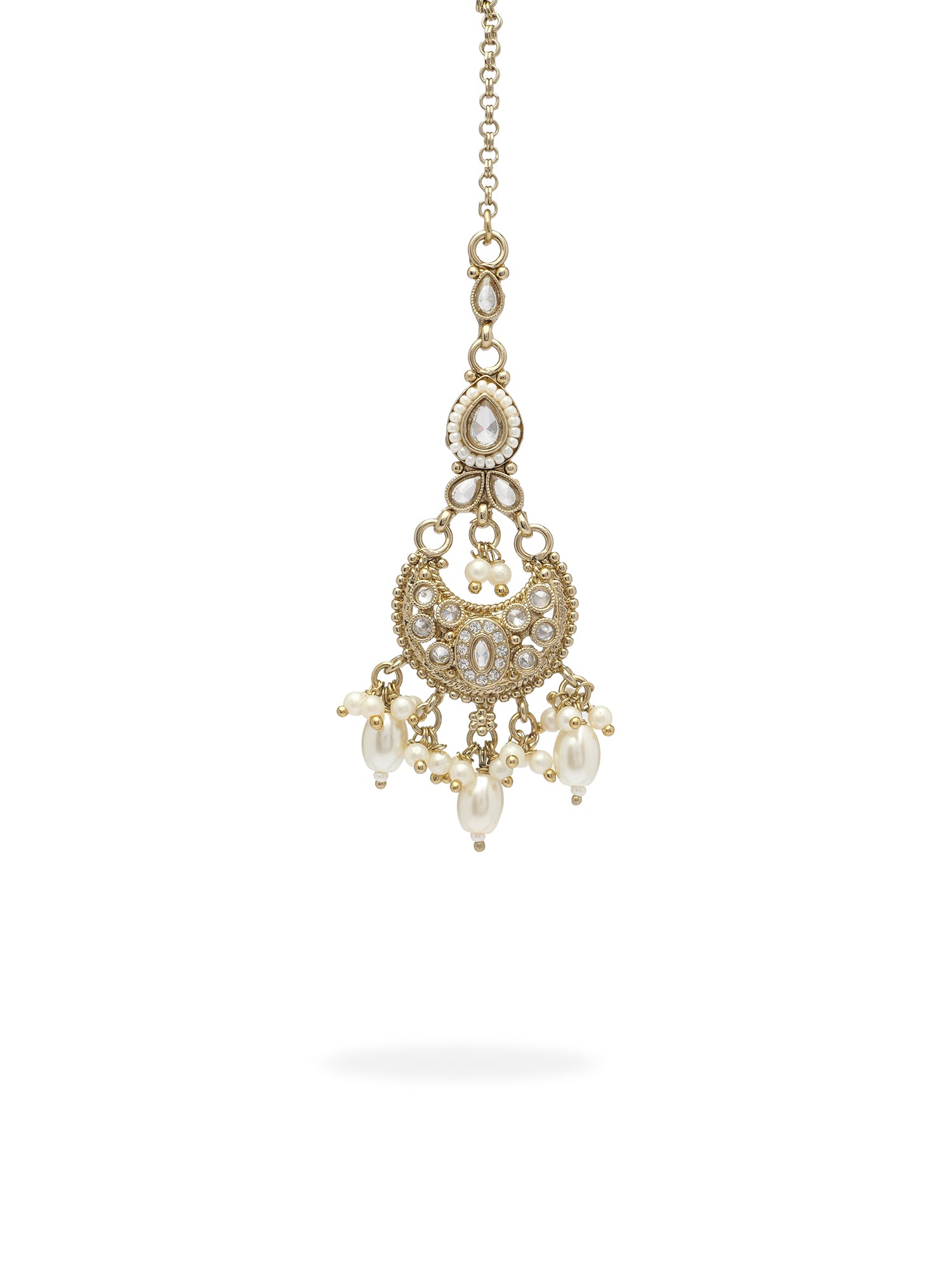 Vedika Pearl Necklace Set in White