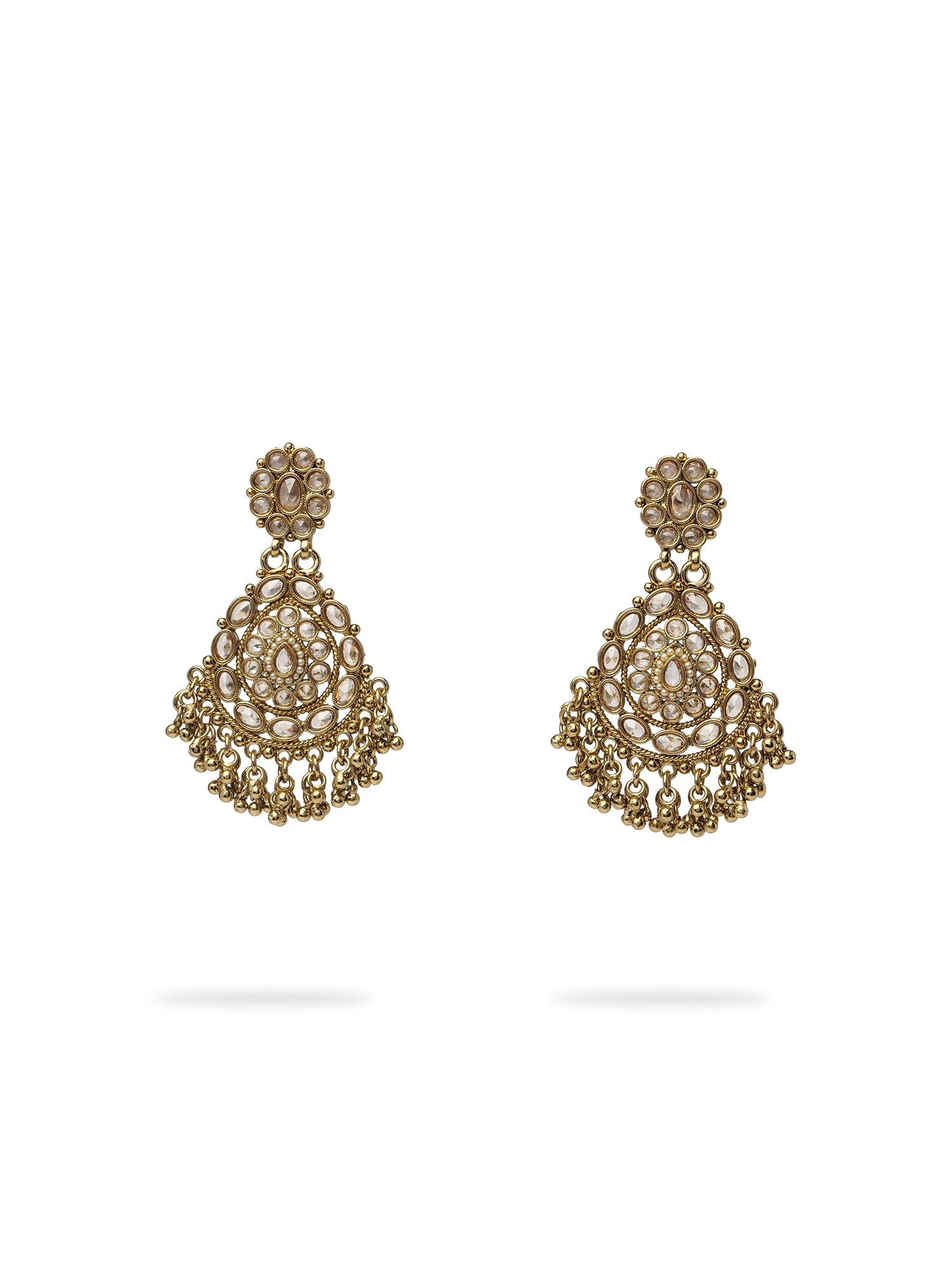 Veera Long Earrings in Antique Gold