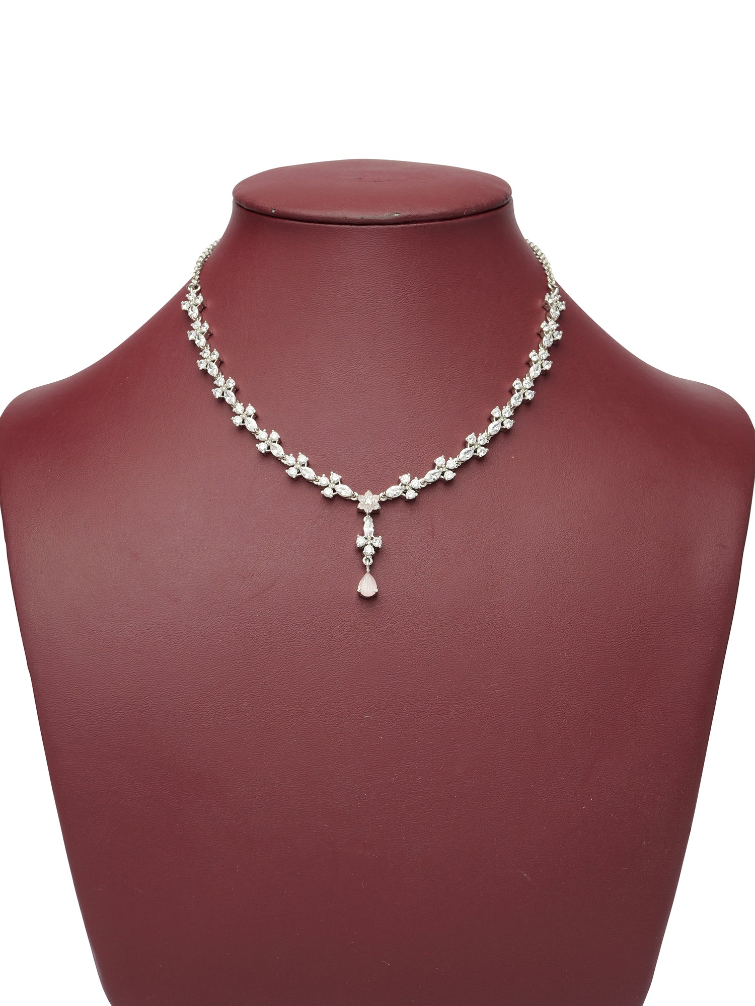 Verina Cubic Zirconia Necklace Set in Light Pink