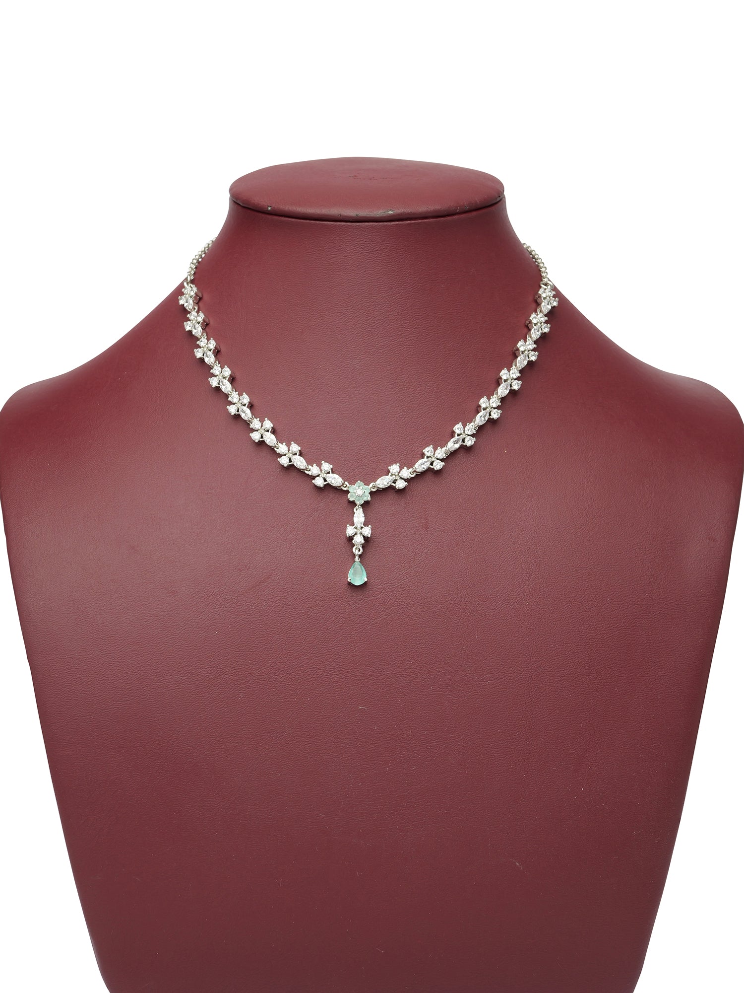 Verina Cubic Zirconia Necklace Set in Mint