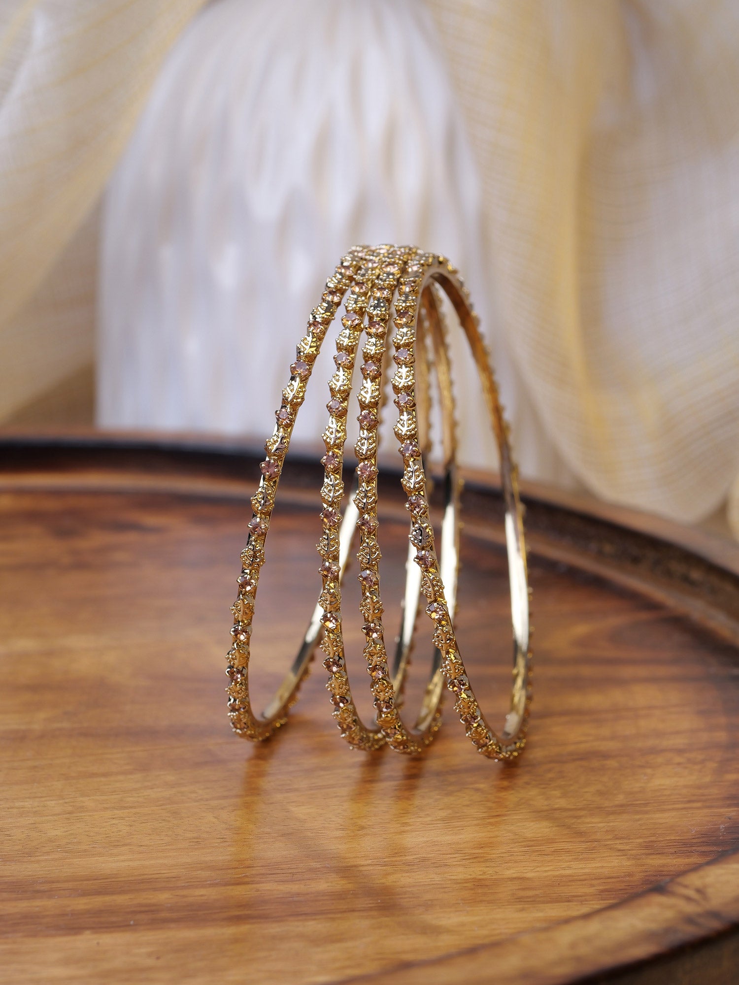 Vihana Diamante Bangles in Champagne