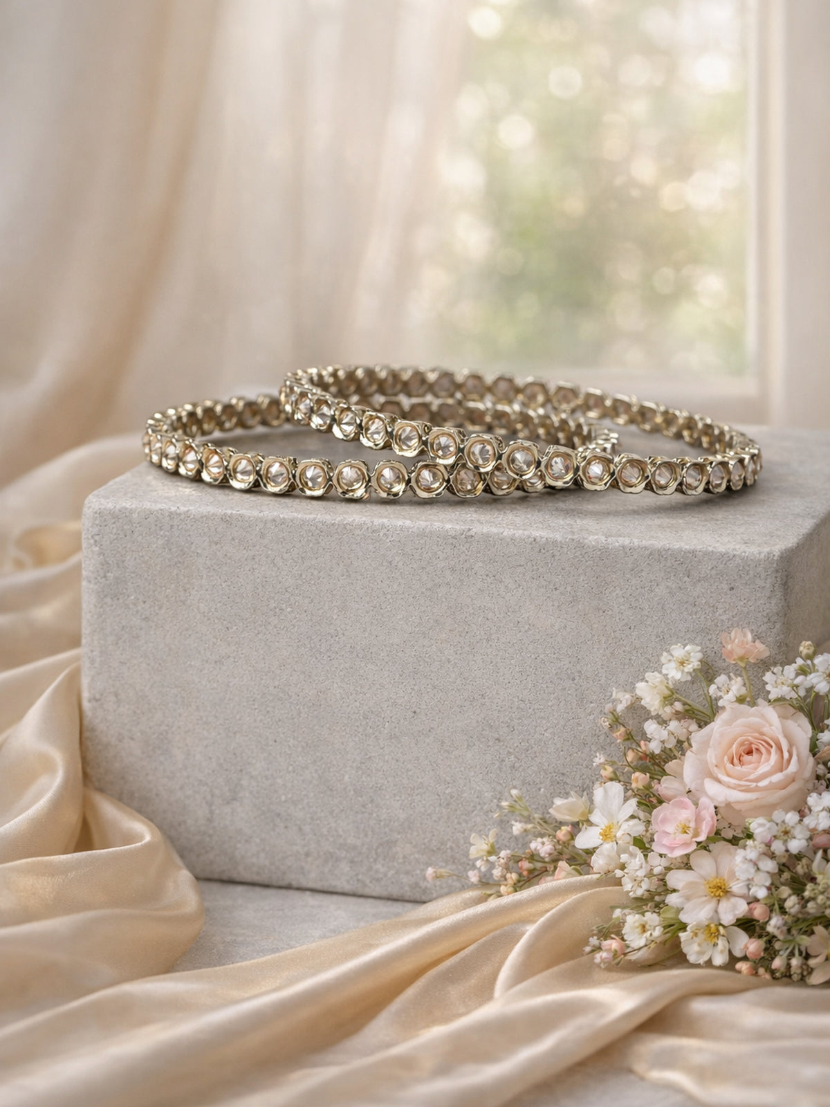 Vinaya Kada Bangles in Champagne